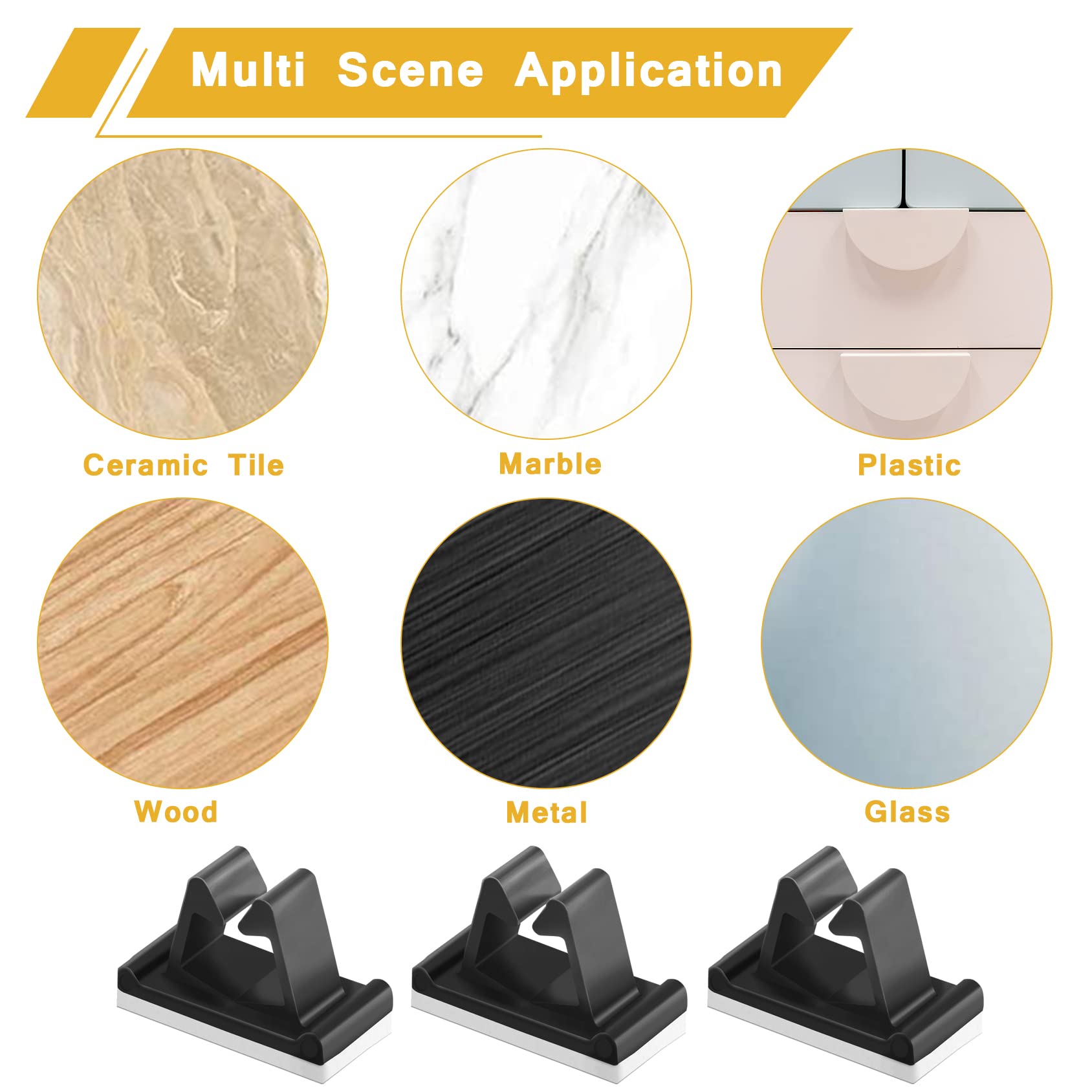 M Cable Clips Nylon Black, Electrical Cable Management Adhesive Wire Rope Clamp Usb Charging Cord Organizer For Desk Car Dash Ca