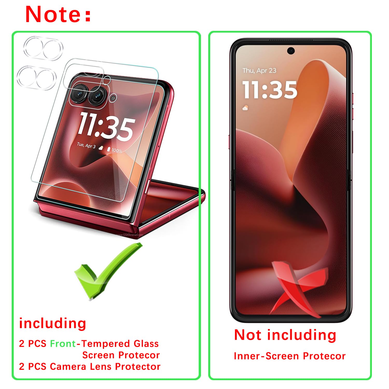 Mooisvs 2+2Packs Screen Protector For Motorola Razr 60 Ultra/Moto Razr Ultra 2025/Moto Razr+ 2025(Front Screen) With 2Packs Came