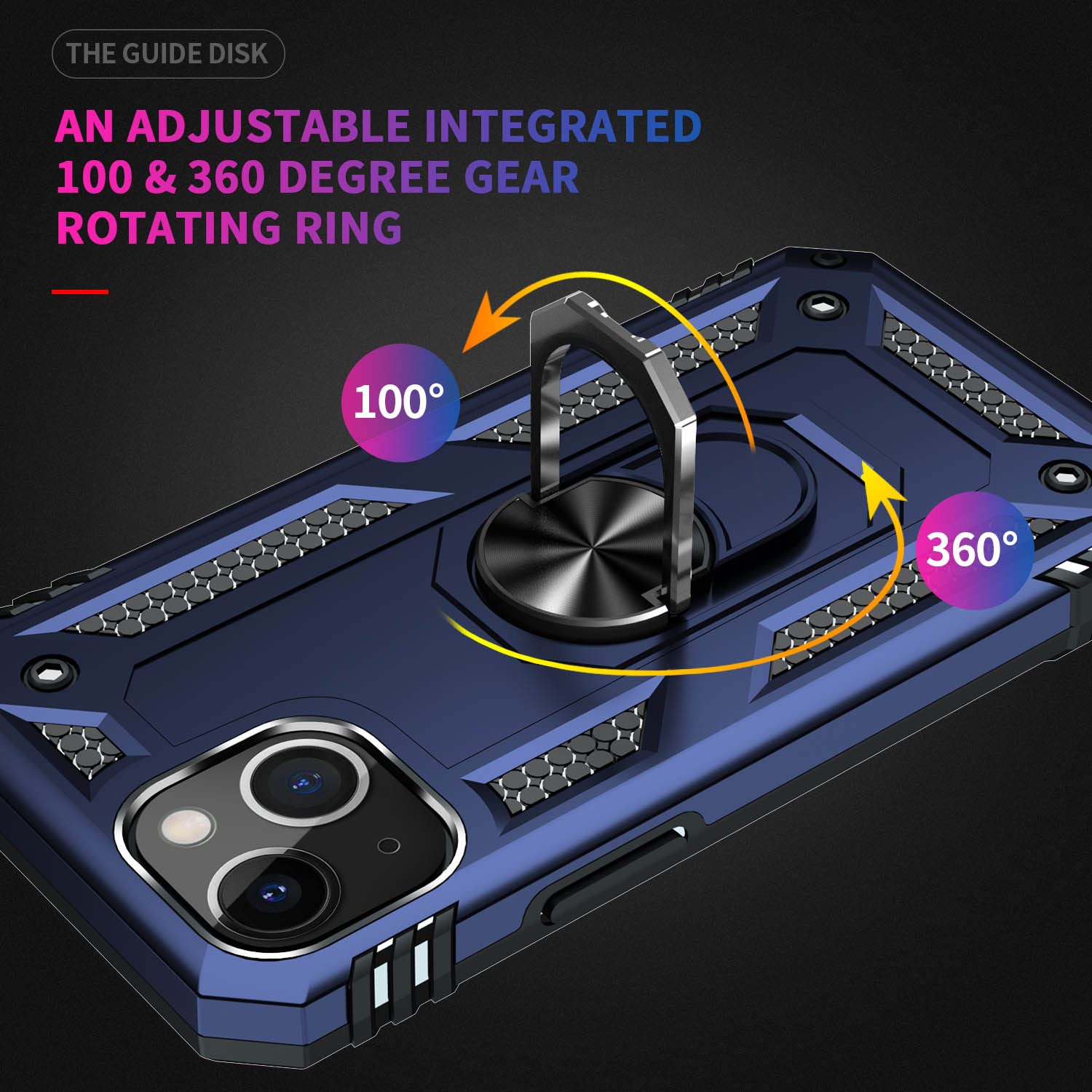 Addit Case For Iphone 14 Plus Phone Case Iphone 14 Plus Case, With Stand Ring, Support Magnet Car Mount, Military Grade, Heavy D