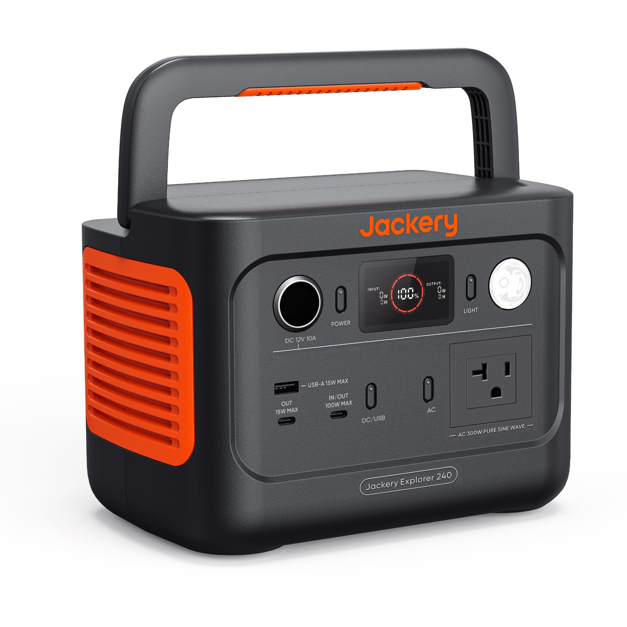 Jackery Explorer 240 V2 Portable Power Station 2024 New Version, 256Wh Lifepo4 Battery With 300W Ac/100W Usb C Output, 1Hr Fast