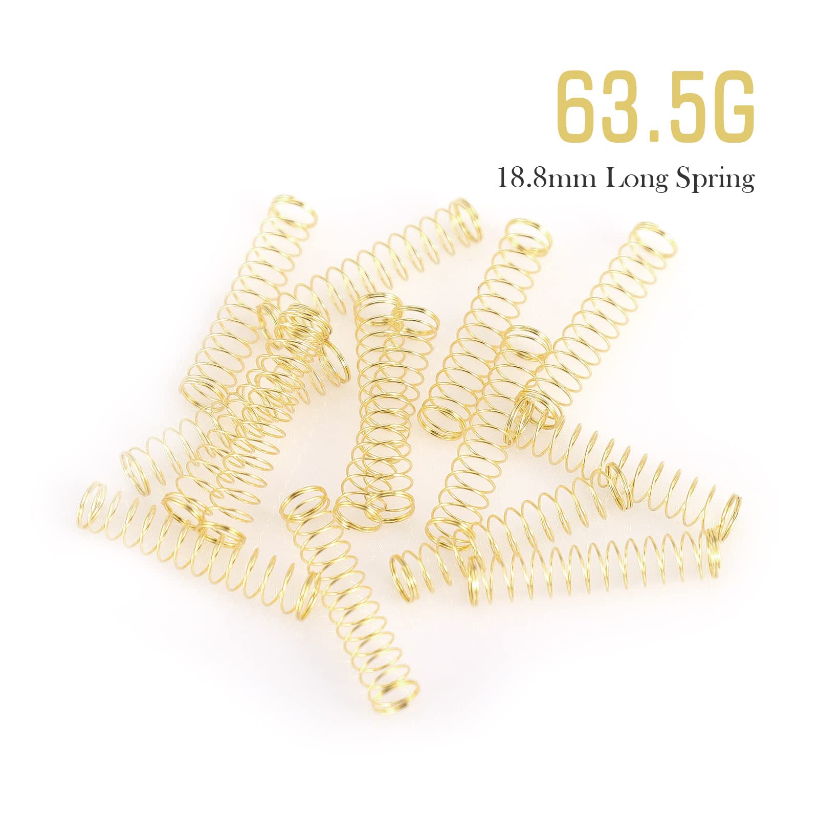 Durock Gold Plated Springs 63.5G Long Spring Custom Mechanical Keyboard Switch Springs Compatible With Cherry Mx And Variant Mec