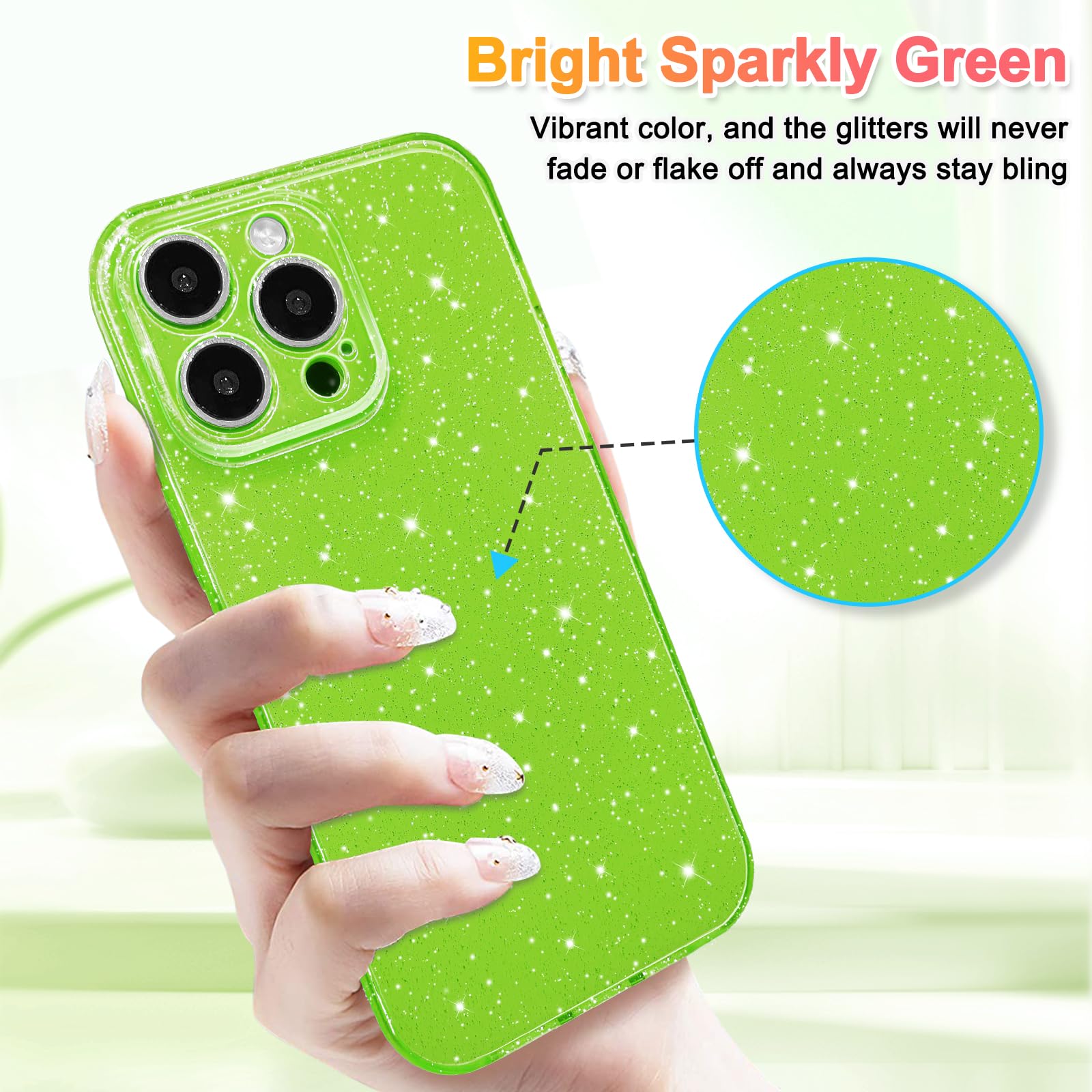Hython Case For Iphone 13 Pro Max Case Glitter Cute Sparkly Shiny Bling Sparkle Phone Cases 6.7, Thin Slim Fit Soft Tpu Bumper S