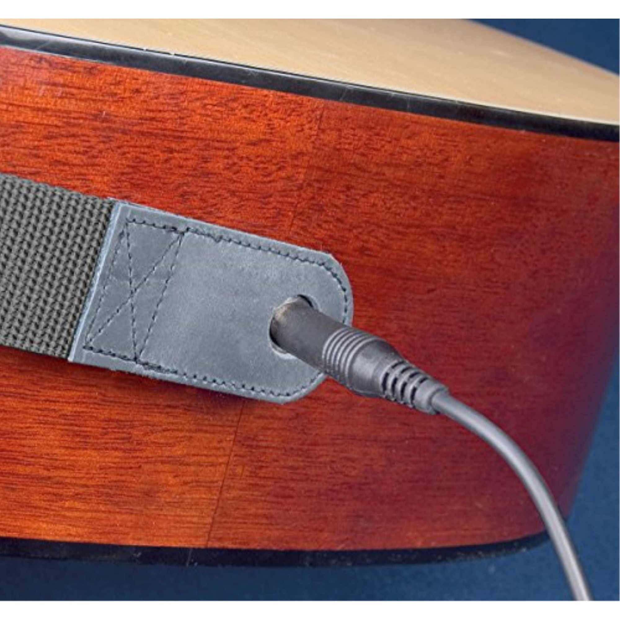 Neotech Slimline, Acoustic End Pin Jack, Reg, Black Leather Guitar Strap (8221172)