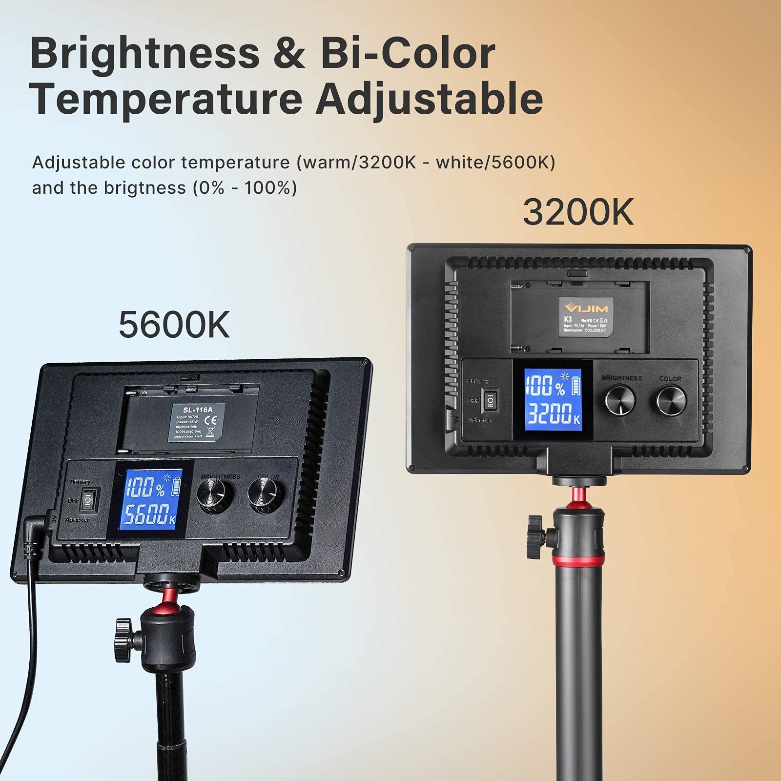 Ulanzi Led Key Light Desktop, Professional Streaming Studio Panel Dimmable Bi Color Led Video Light With Lcd Screen And 28'' Ext