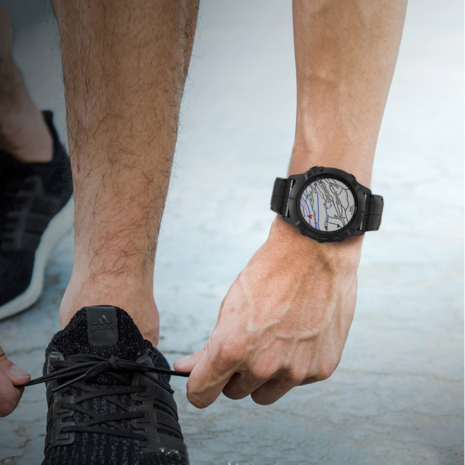 Trumirr Watch Band For Fenix 8 47Mm / E / 7/6 Pro / 5 Plus, 22Mm Quick Fit Watchband Leather Strap For Garmin Epix Pro 47Mm / In