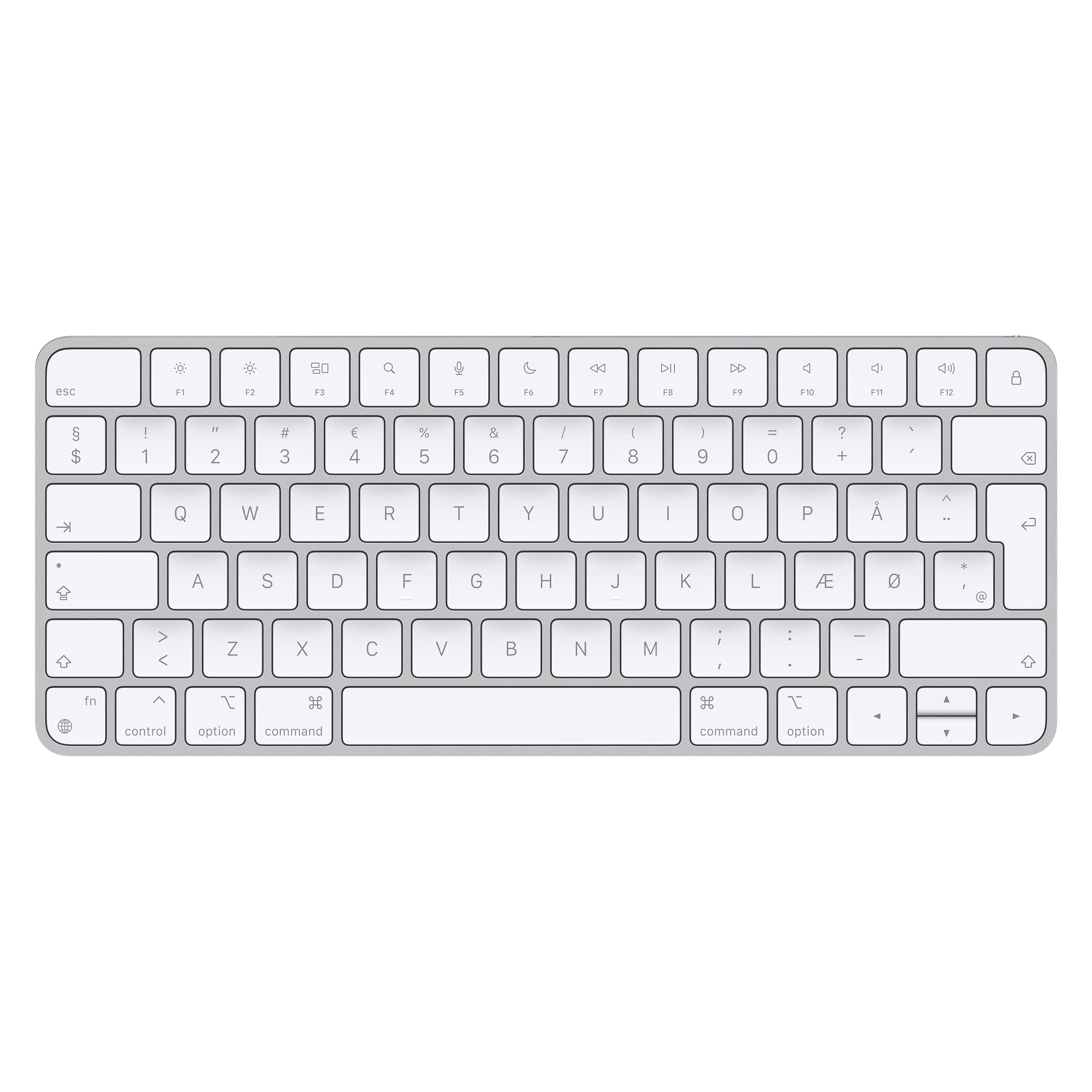 Apple Magic Keyboard: Wireless, Bluetooth, Rechargeable. Works with Mac, iPad, or iPhone; Danish - White