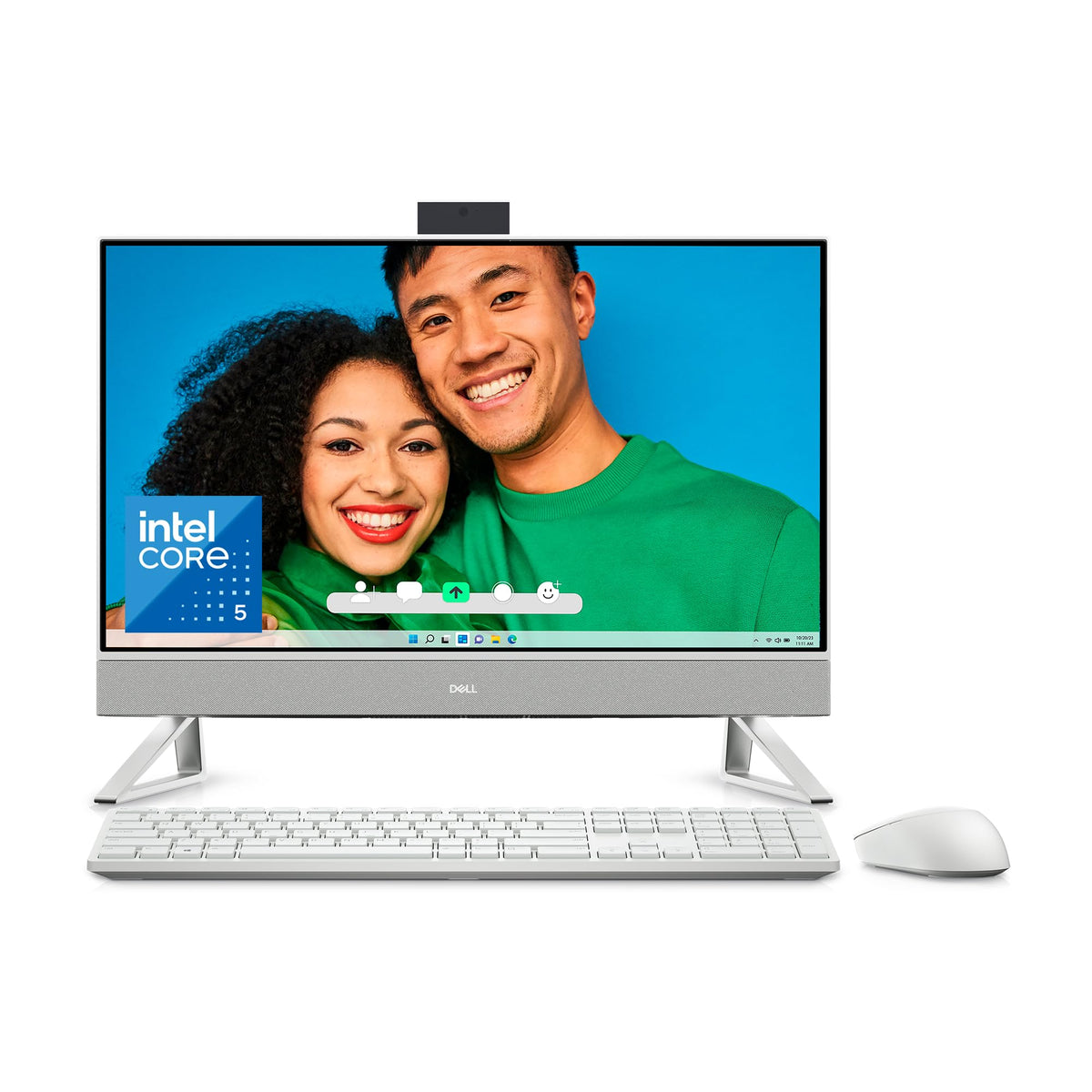 Dell Inspiron 7730 All in One Desktop   27 inch FHD (1920 x 1080) Display, Intel Core 5 120U, 16GB DDR4 RAM, 512GB SSD, Intel Graphics, Windows 11 Home, Onsite Service   White