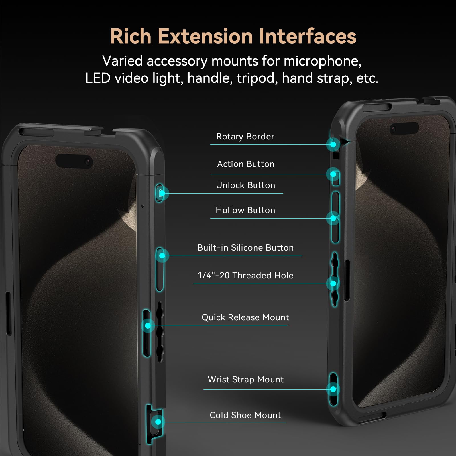 Smallrig Single Handheld Phone Cage Kit For Iphone 15 Pro Max, Mobile Video Rig Cage Kit With Wireless Quick Release Handle For