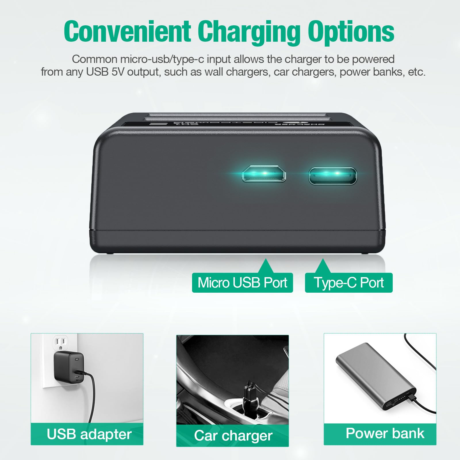 FirstPower NP-W126 NP-W126S Battery 2-Pack & Dual USB Charger for Fujifilm Cameras Black