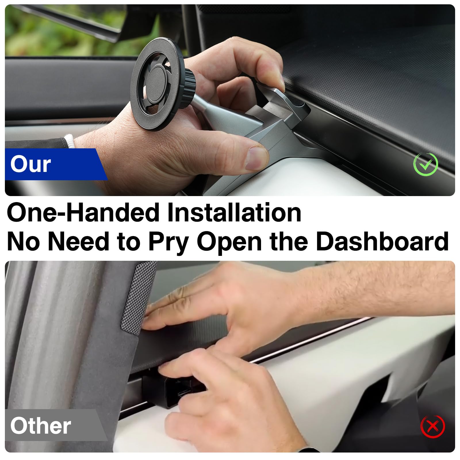 Foronetry Magnetic Phone Mount For Tesla Cybertruck 2024, Adjustable Phone Holder For Cybertruck Accessories Compatible Phone Wi