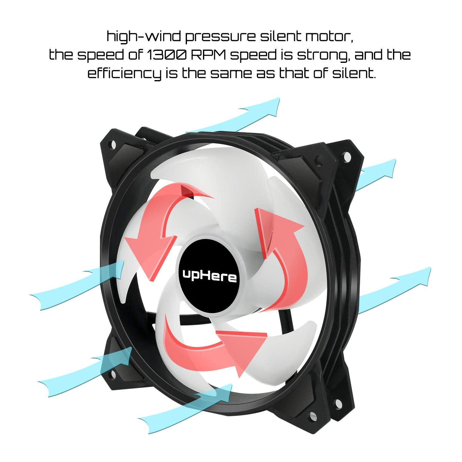 Uphere Long Life 120Mm 3 Pin High Airflow Quiet Edition White Led Case Fan For Pc Cases, Cpu Coolers, And Radiators 3 Pack,Pf120