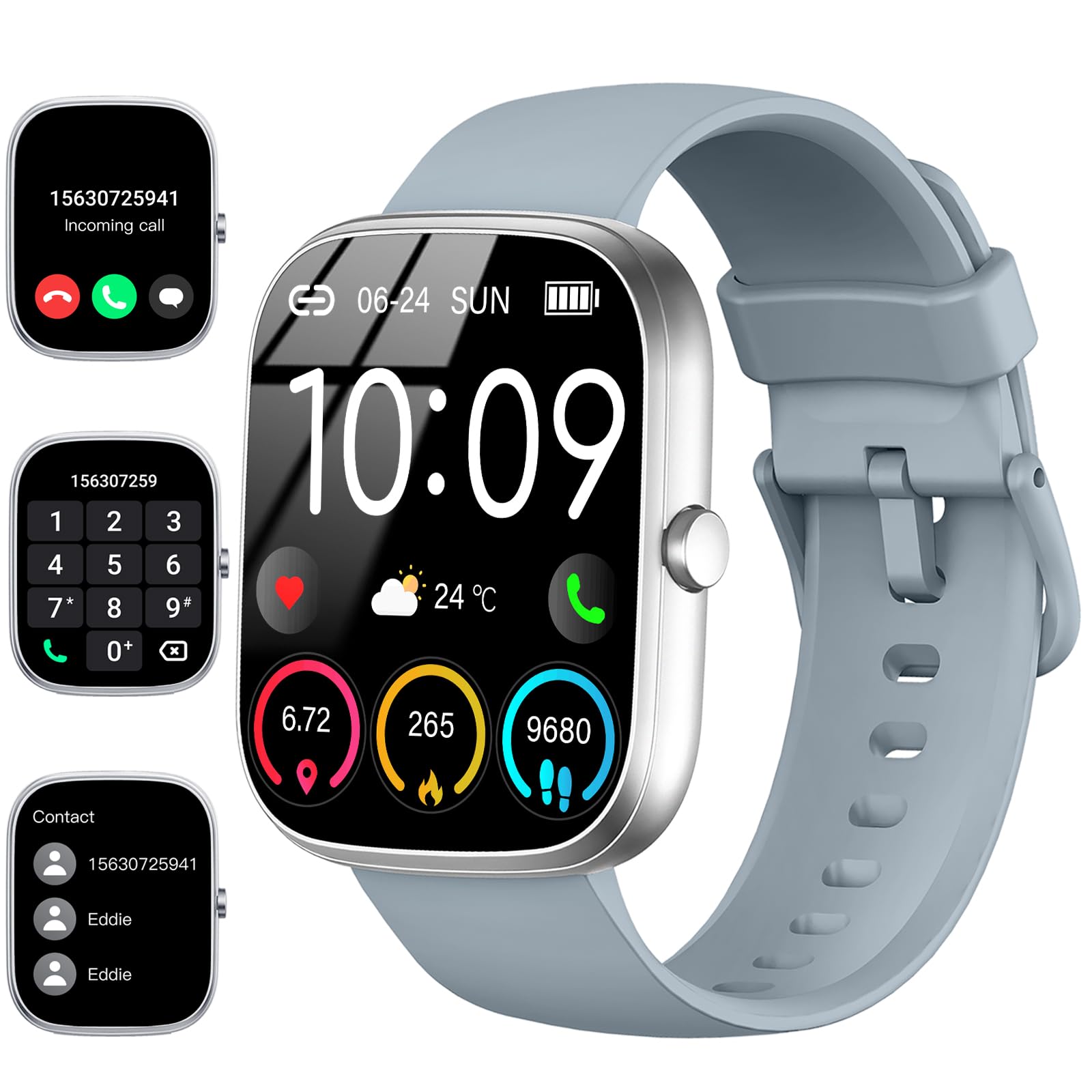 Smart Watch for Men Women (Answer/Make Call), 2024 HD 1.91 Smartwatch Fitness Activity Tracker, 110+ Sports IP68 Waterproof, Hea