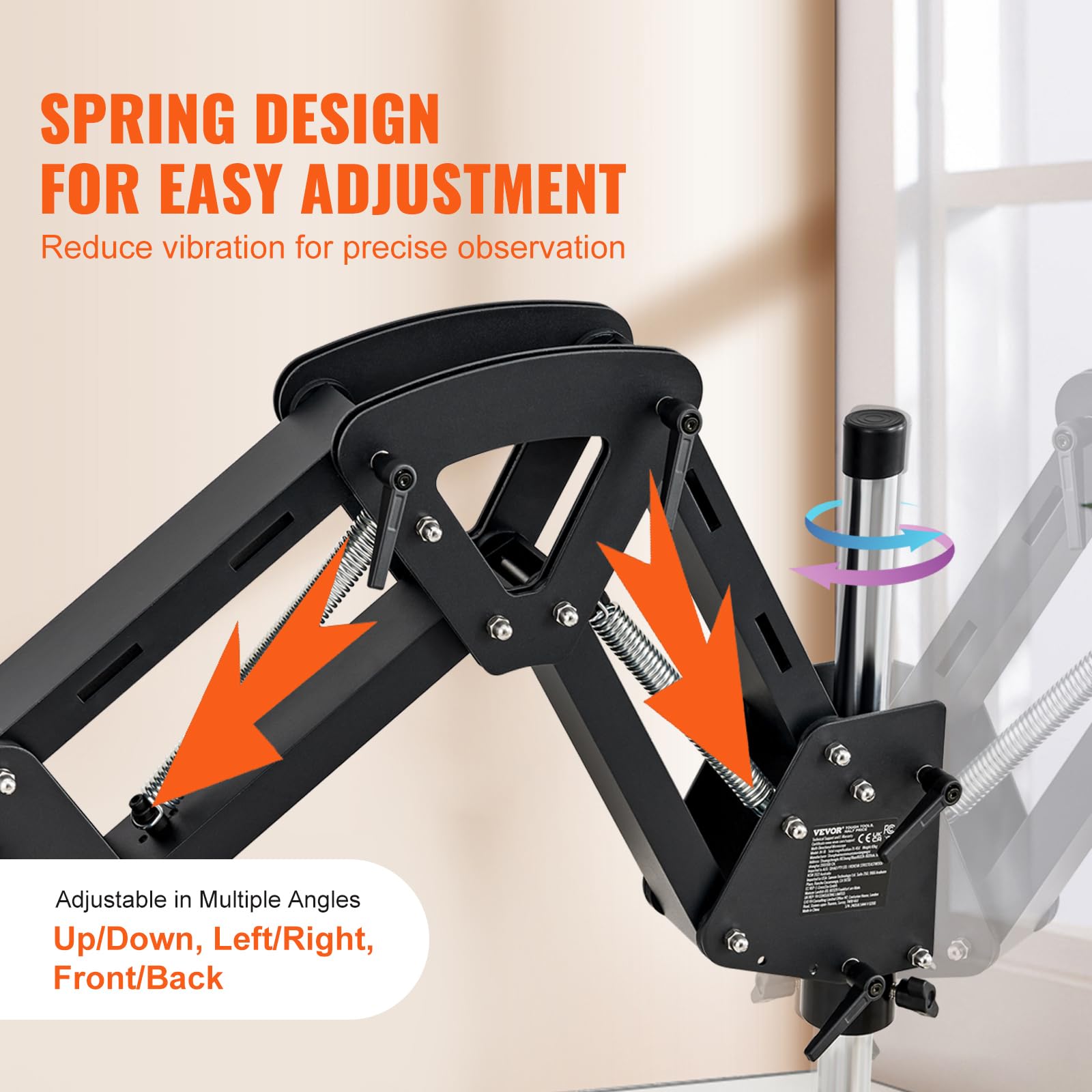 Vevor Multi Directional Microscope With Spring Bracket, 7X 45X Magnification Jewelry Microscope, Micro Jewelry Inlaid Stand With