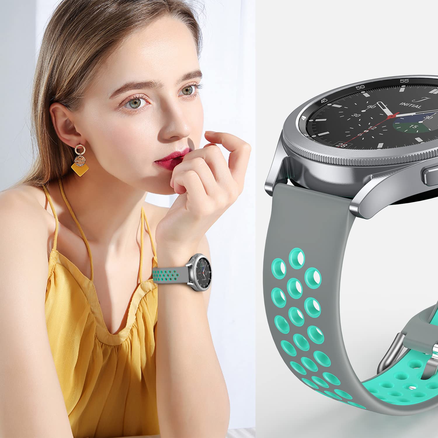 Nahai 3 Pack Compatible With Samsung Galaxy Watch Active 2 Bands 40Mm 44Mm/ Active/Galaxy Watch 3 Band 41Mm/Watch 4, Galaxy Watc