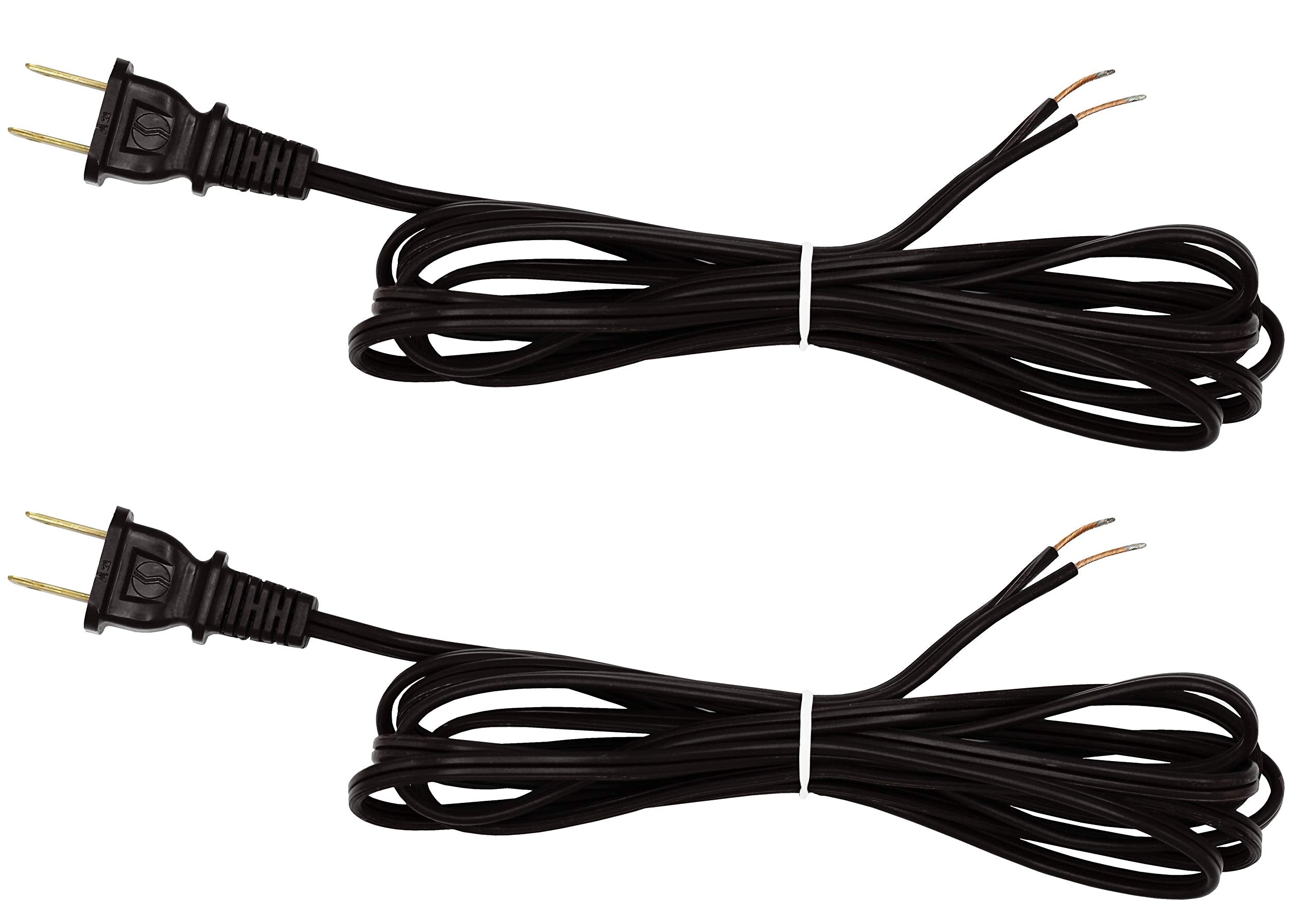 Creative Hobbies Black Lamp Cord   12 Foot Long, Spt 1 18 Gauge, Ul Listed Power Cord For Floor Lamp Repair Or Replacement | 2 Pack