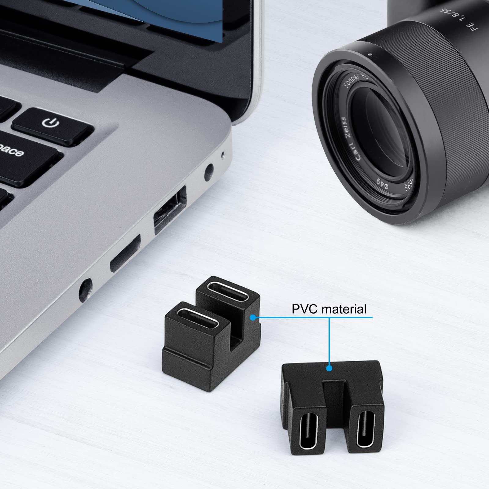 Usb C 180 Degree Angled Adapter, U Shape Usb C 4.0 Female To Female Adapter, Type C 40Gbps Angled Adapter Data Transfer Connecto