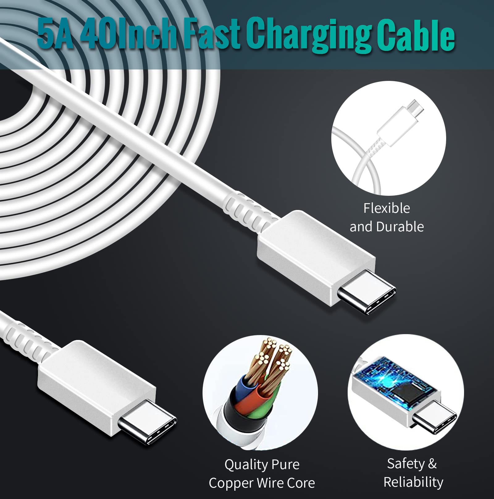 Samsung 45W Usb C Fast Charging Wall Charger, Super Fast Charger Type Usb C 45W Samsung Galaxy Tab S7/S7+/S8/S8+/S8/S22 S21 S20