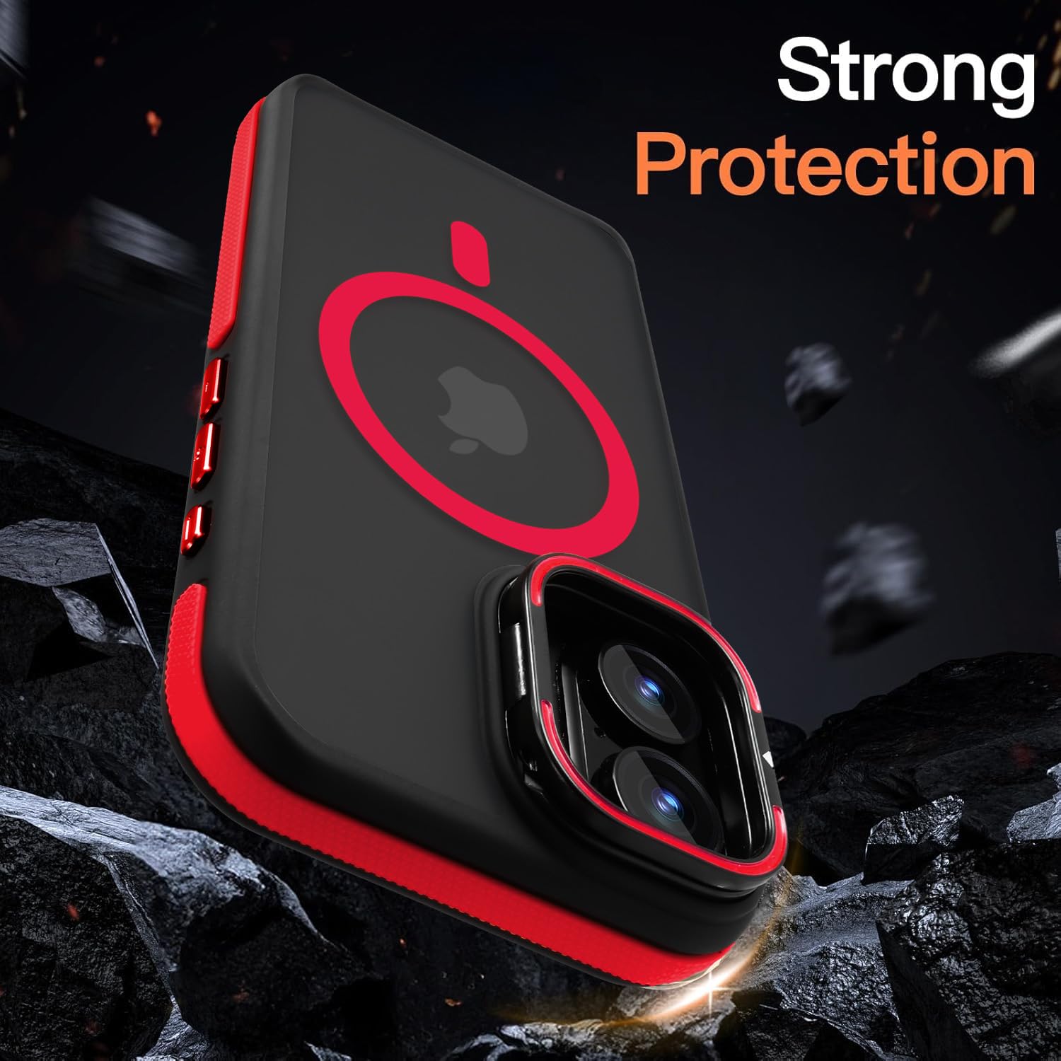 Yzoiko Magnetic Case For Iphone 16 [10Ft Military Grade Protection] Built In Camera Stand Phone Case, Compatible With Fit Magsaf