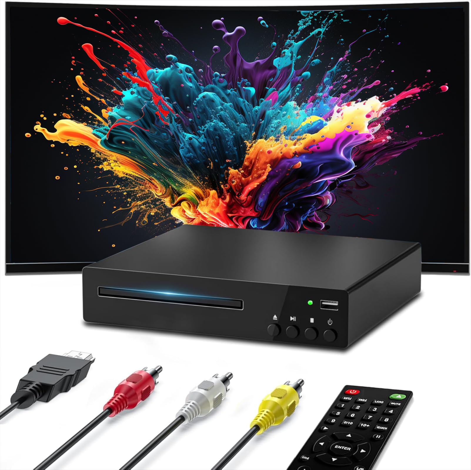 Dvd Player, Hdmi Dvd Players For Tv With Microphone & Usb Input, All Region Free Disc Player, Support Ntsc/Pal System Hd 1080P W