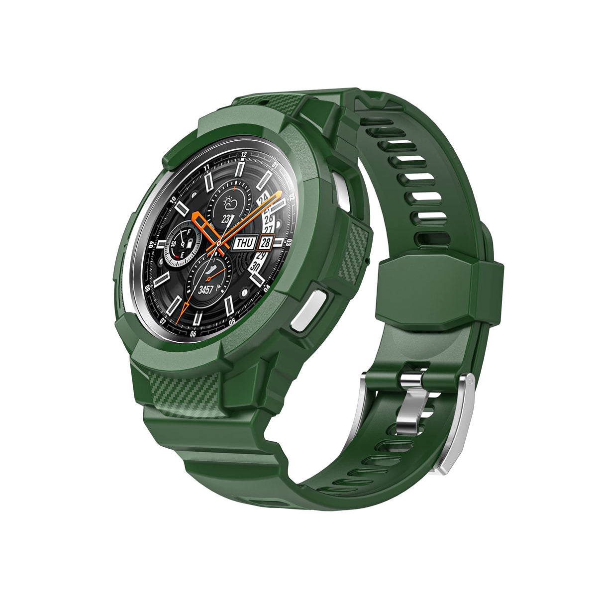Fuvautu One Piece Silicone Case Band Compatible With Galaxy Watch 4 Classic 46Mm 42Mm (2021), Sports Anti Drop Strap, Not For Ga