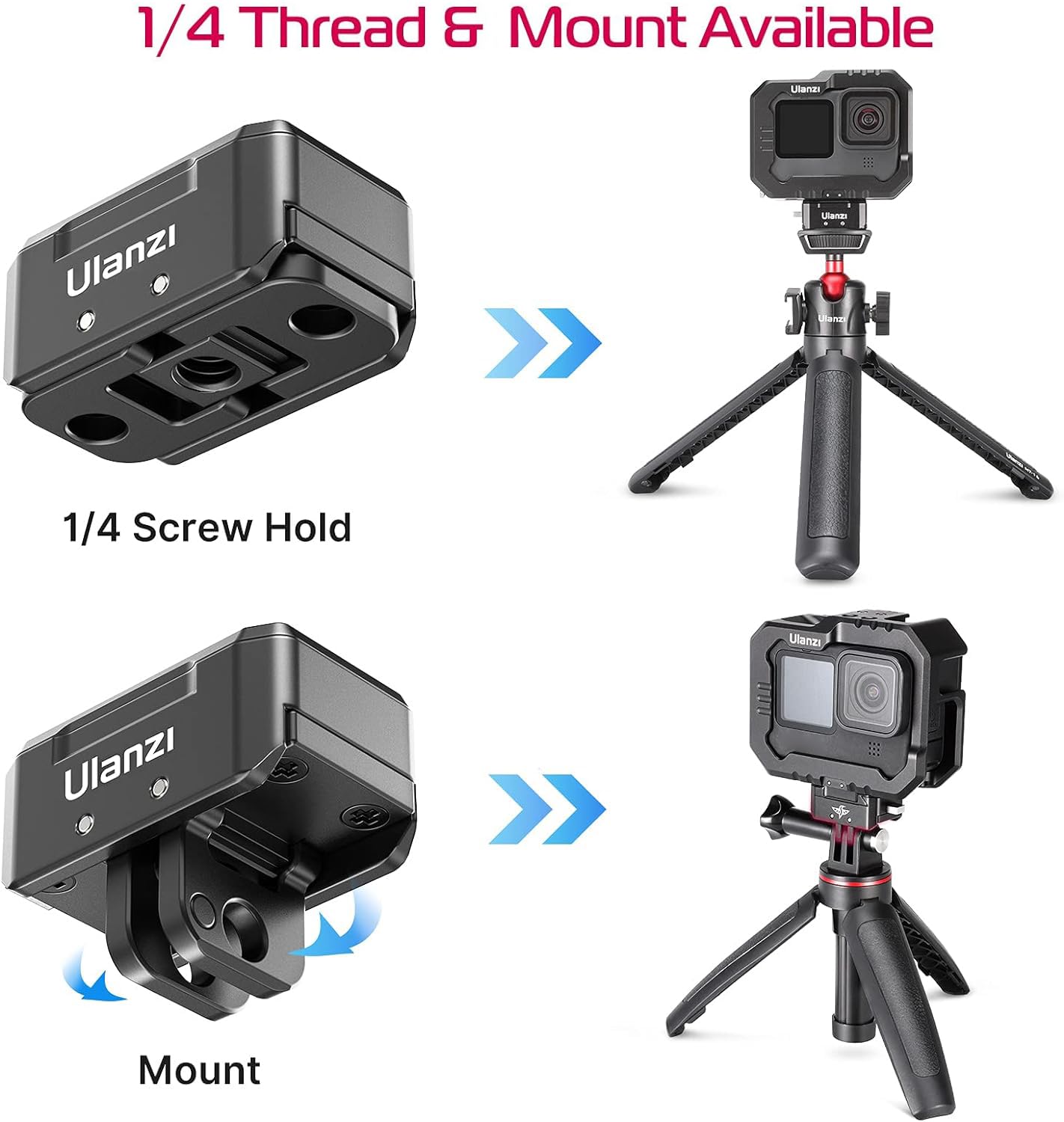 Camera Quick Release Tripod Mount, Ulanzi Hummingbird Dslr Qr Plate Adapter Vlog Filmmaking Quick Accessories Kits For Go Pro He