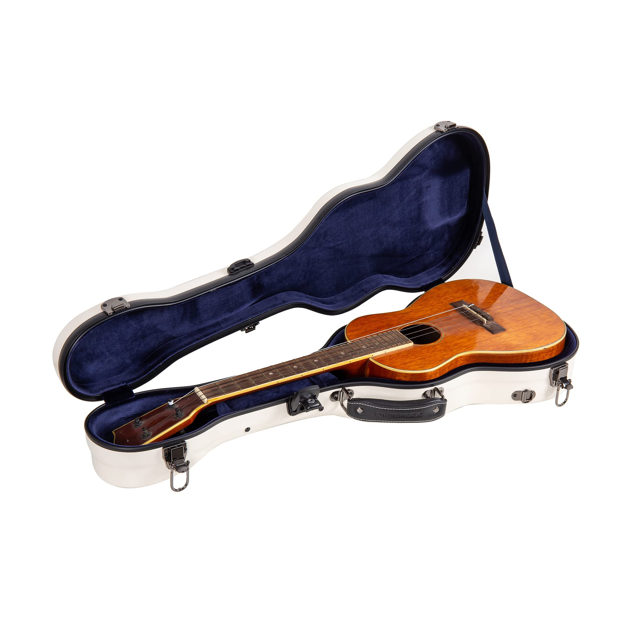 Crossrock Fiberglass Case With Tsa Lock For 30 Baritone Ukulele-Milky White(Crf2020Bumw)