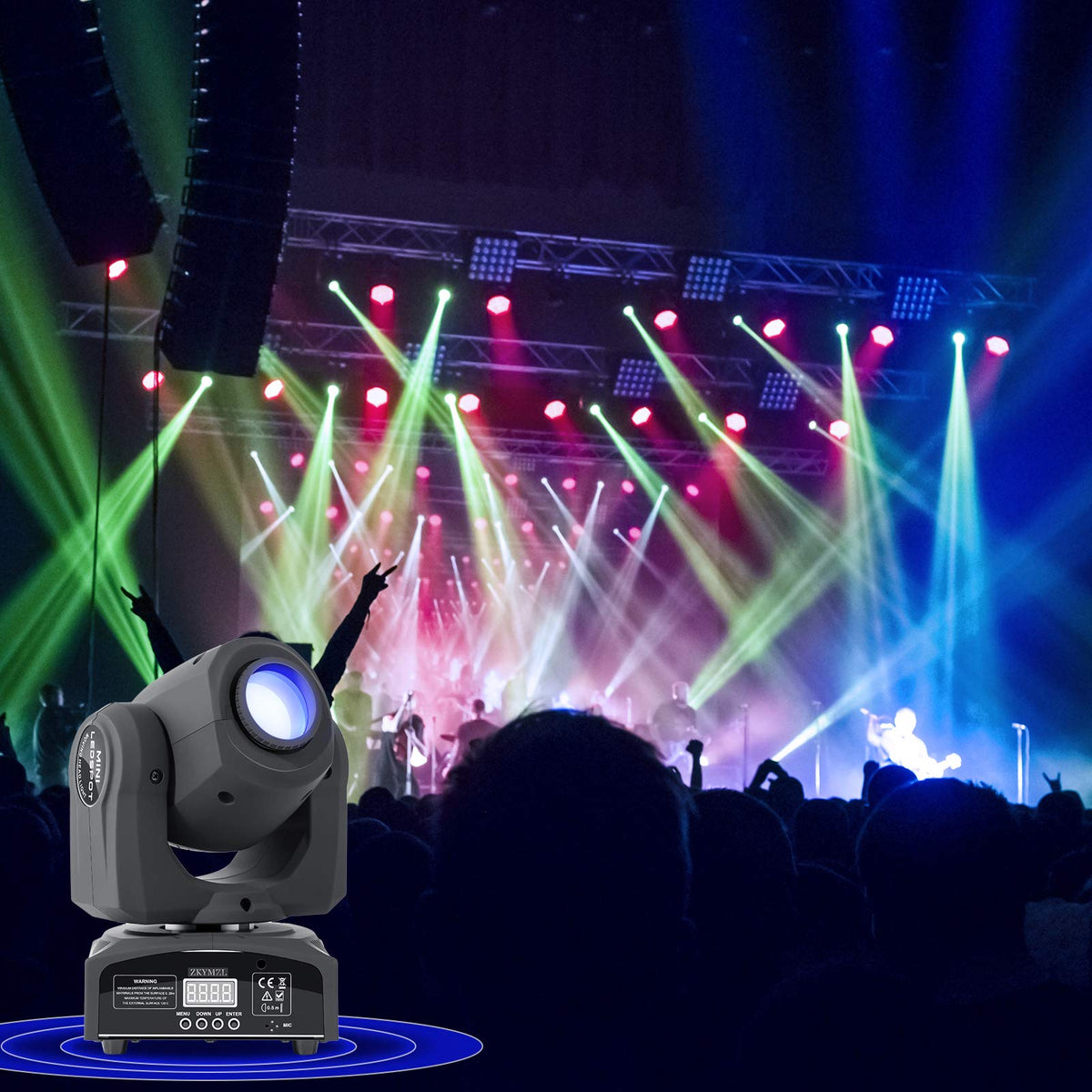 ZKYMZL Moving Head Stage Light 8 Patterns 9/11 Channels DMX – Electroeshop