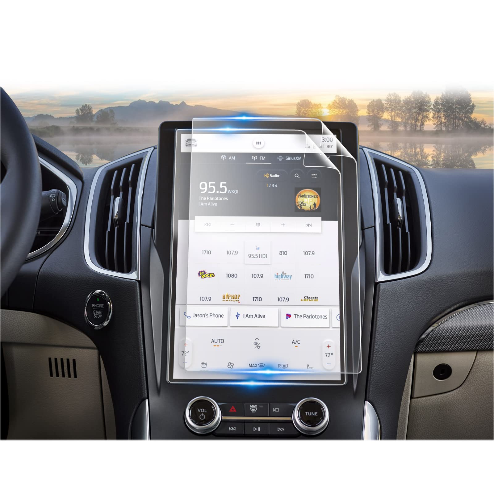 2 Pack Screen Protector For Ford Edge 2021 2022 2023 2024 Touchscreen Cover For Edge Accessories 2021 2024 Se Sel St Line Titanium St 12'Nano Foils (2Pcs)