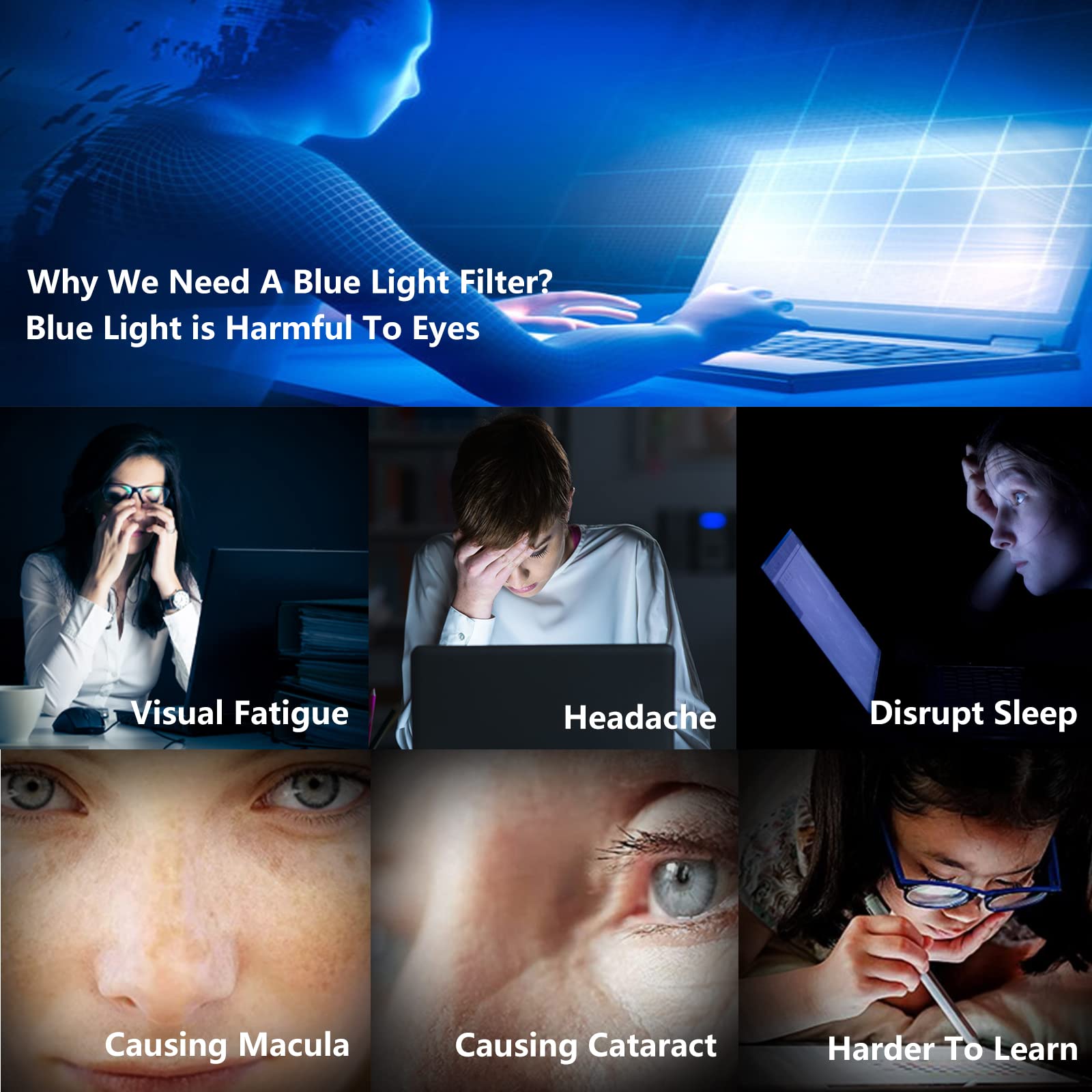 Filmext Macbook Air 15 Inch Screen Protector (2024 2023,M3 M2), Anti Glare Anti Blue Light Filter Bubble Free Eye Protection Mac