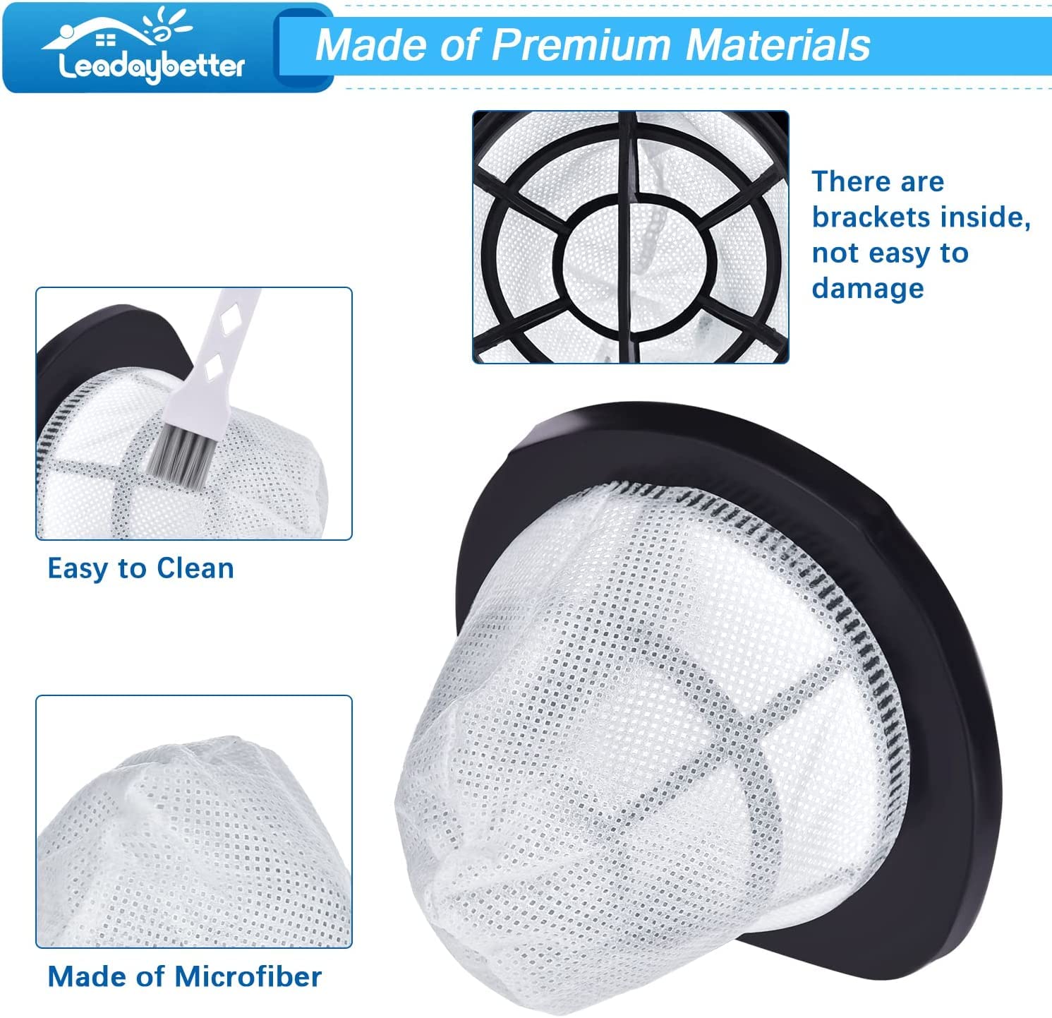 Leadaybetter 38B1 Filter Replacement For Bissell 3 In 1 Lightweight Stick 38B1 38B1L 1059 Vacuum Cleaner, Compare To Part # 2037