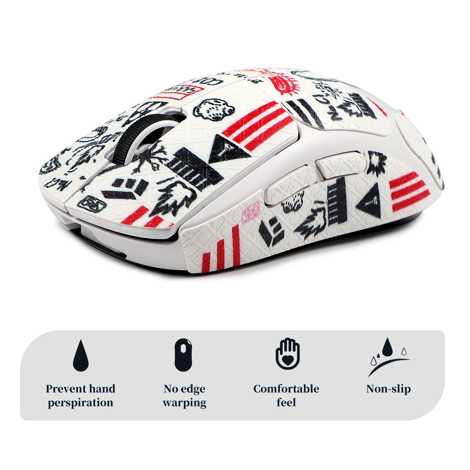 Immoenuc Mouse Grip Tape For Logitech G Pro X Superlight Gpw 2 Mouse Anti Slip Skin Self Adhesive,Pre Cut,Sweat Resistant Game M