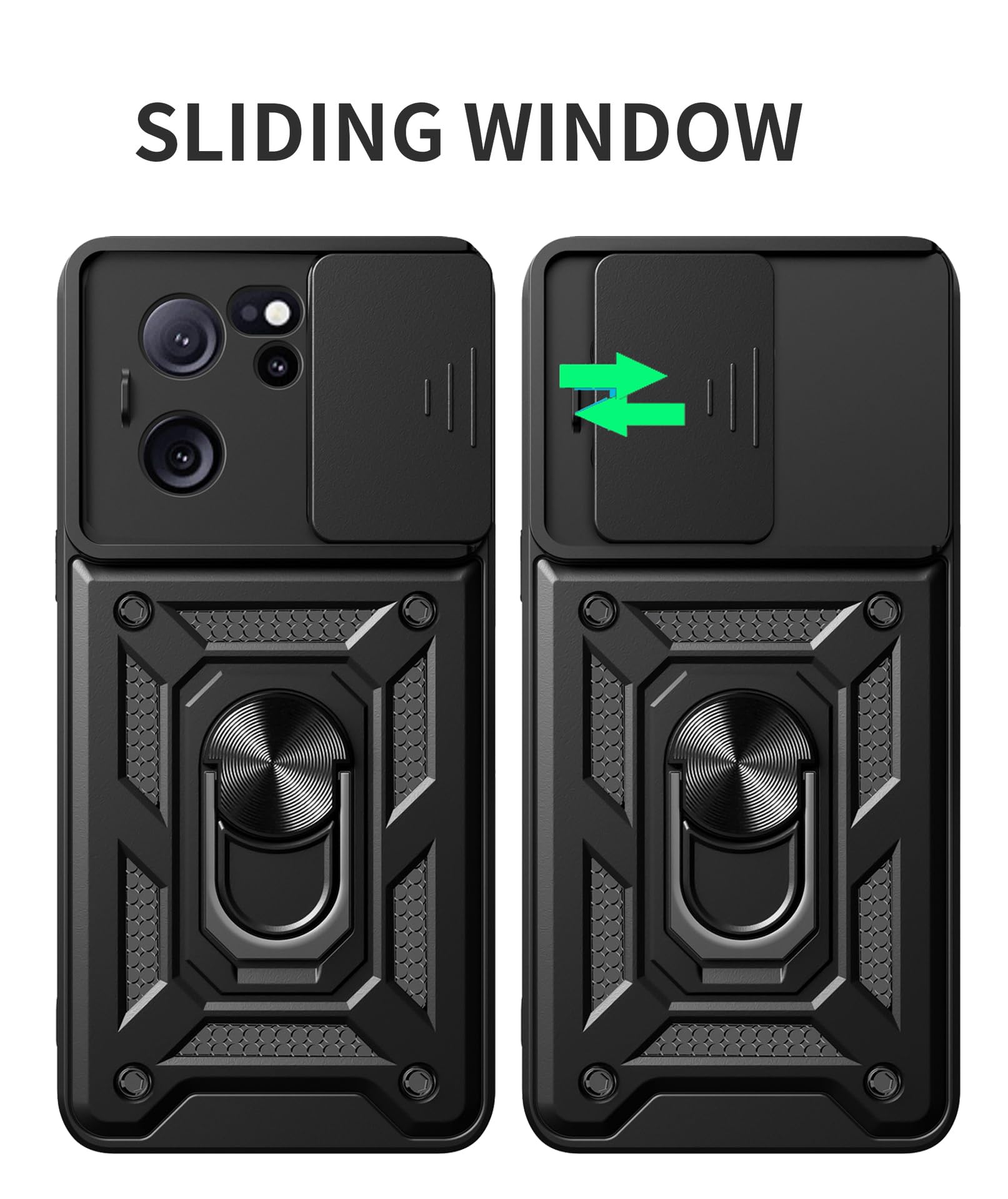 For Xiaomi 13T / 13T Pro Case With [2 Pack] Tempered Glass Screen Protector, Xiaomi 13T Pro Case [Military Grade] Protective,Wit