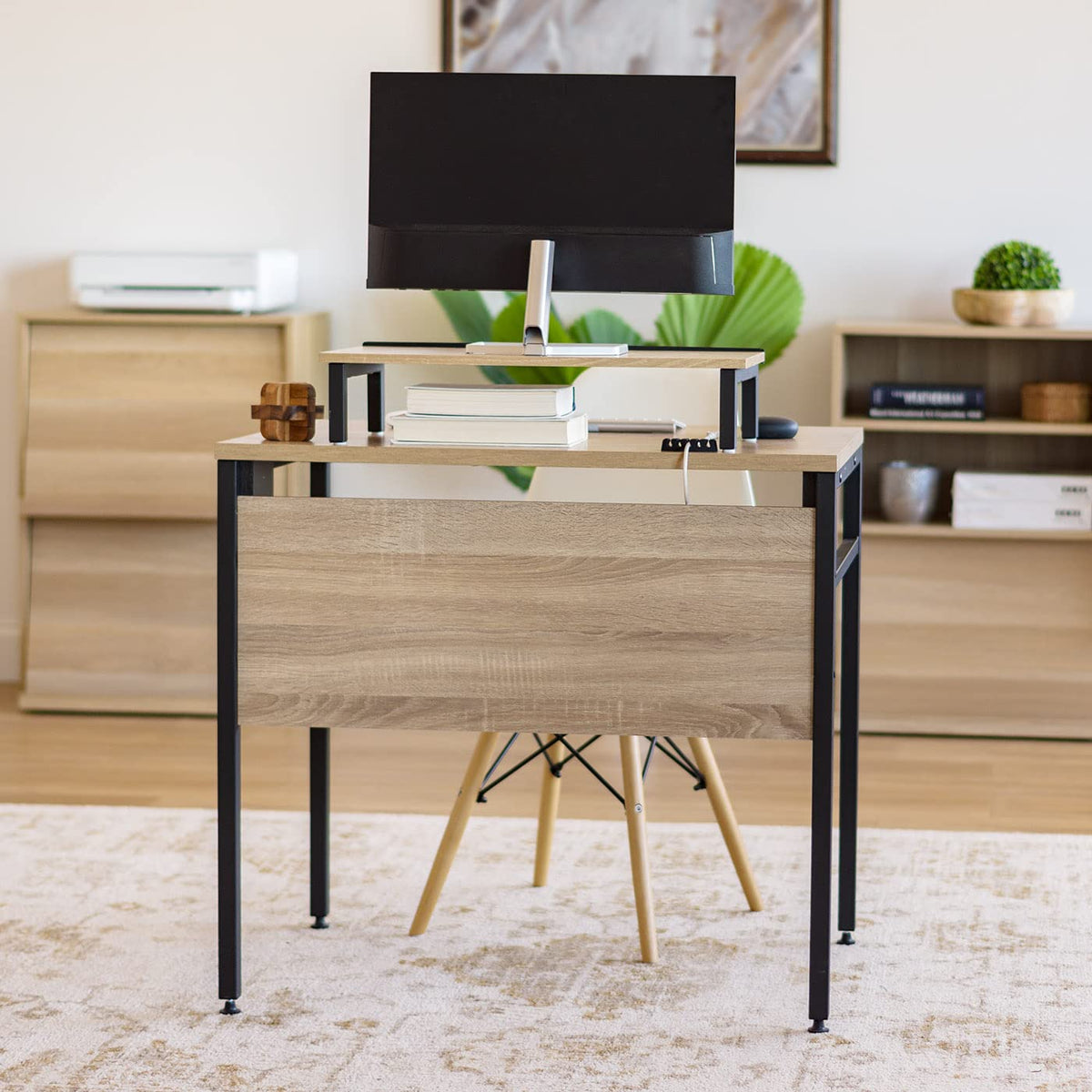 Iris Usa Office Computer Desk Table With Organizer, Monitor Stand, And ...