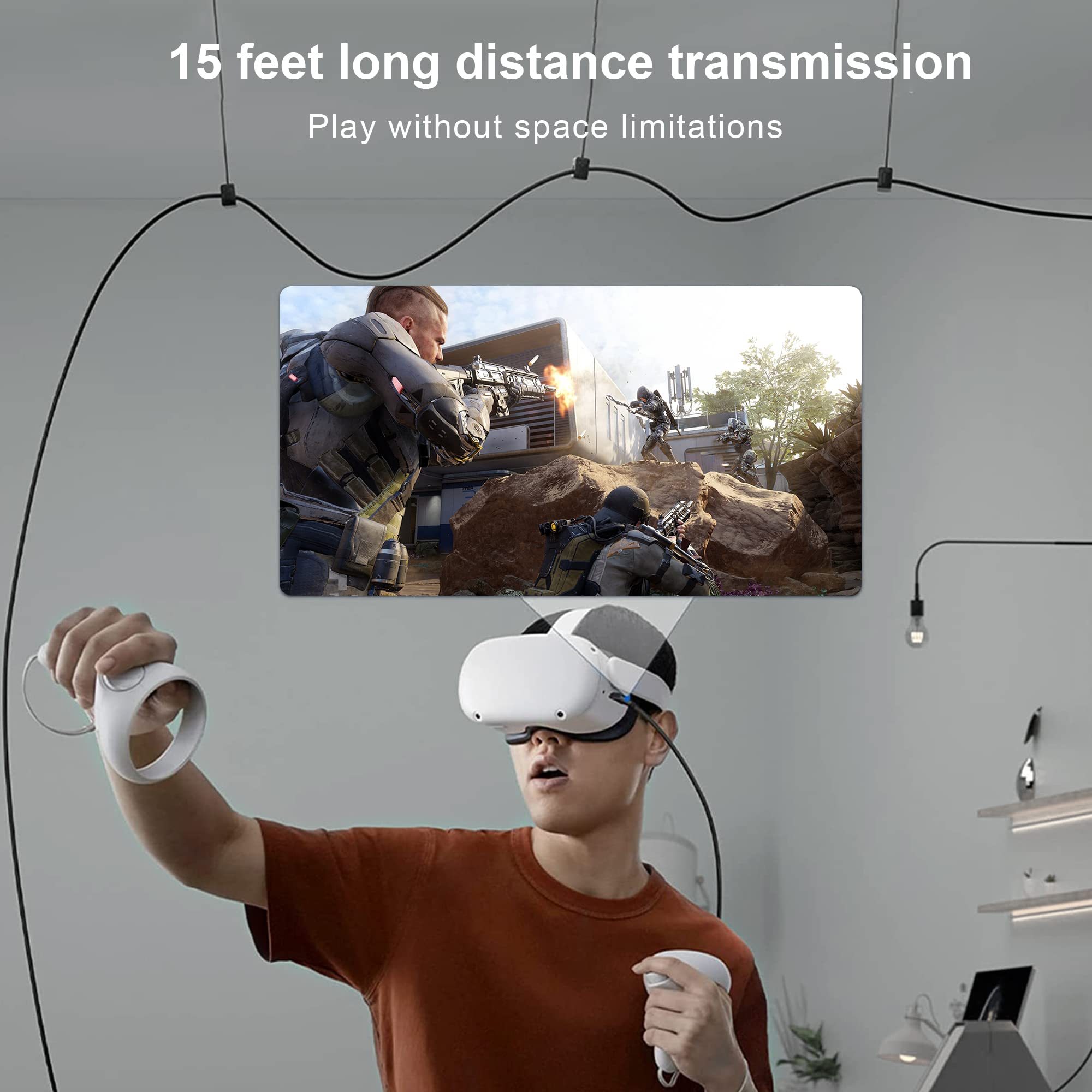 Fibbr Ultra Fiber Optic Cable Link Cable 10Ft/3M, 5Gbps High Speed Usb Cable, Usb C To Usb C Hybrid Active Optical Usb 3.1 Cable