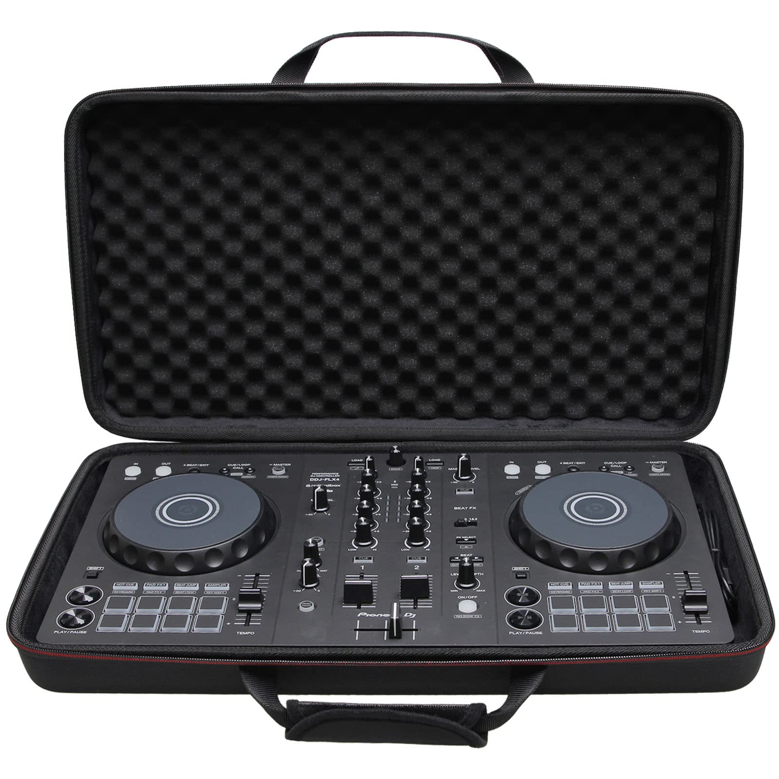 LTGEM DJ Controller Case Compatible with Pioneer DJ DDJ-FLX4 2-deck rekordbox,Inside Dimensions:  6.1 L - 5.9 W - 1.5 H