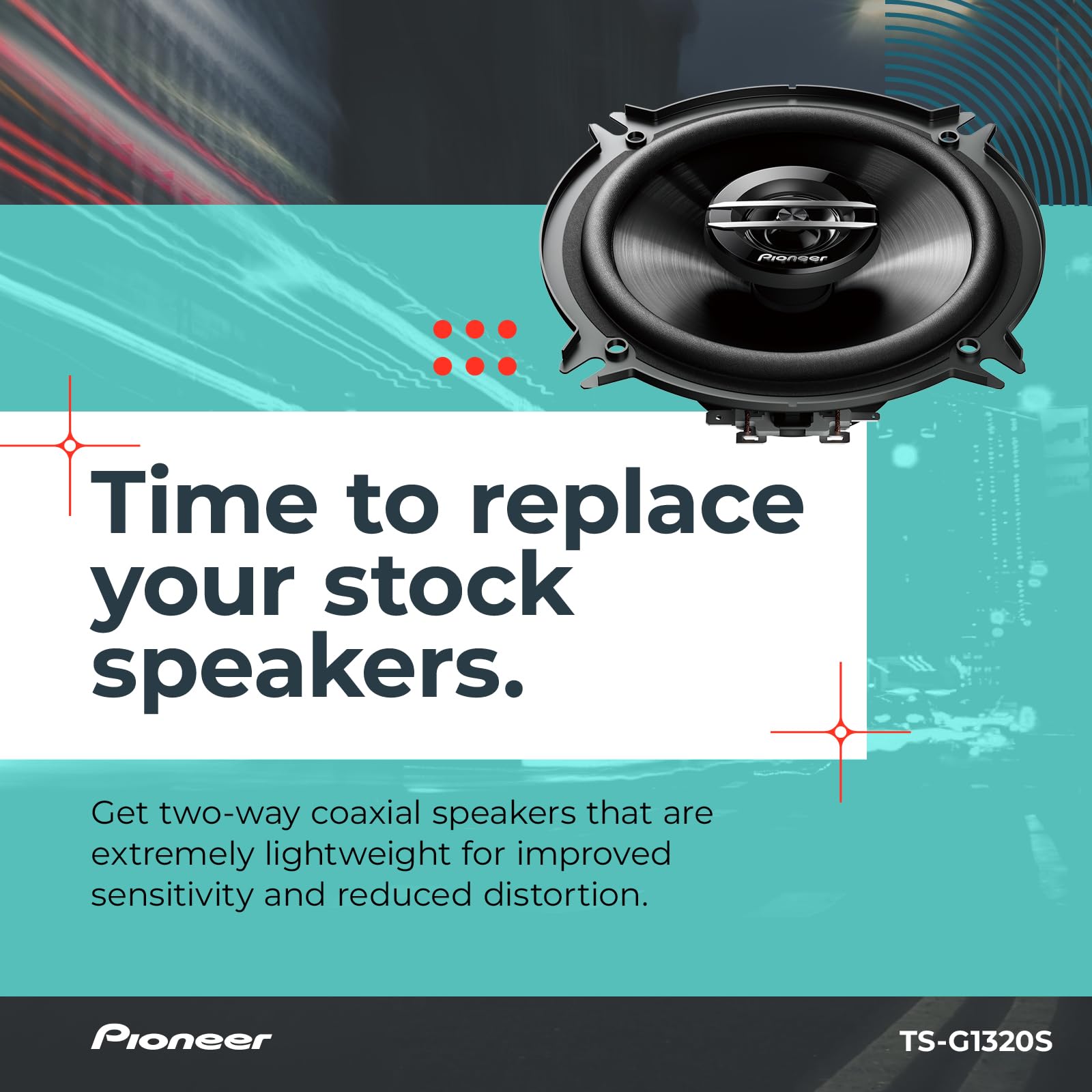 Pioneer 5.25'' 2 Way Full Range Speakers 250 Watts   Pair   No Grills