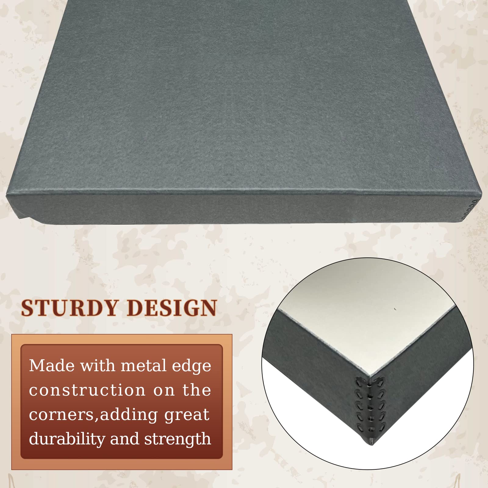 Golden State Art, Archival Folio Storage Box 16X20, Clamshell Design With Metal Edge, Preserve And Store Photos Documents Cards Prints Arts And Crafts Diy, Gray