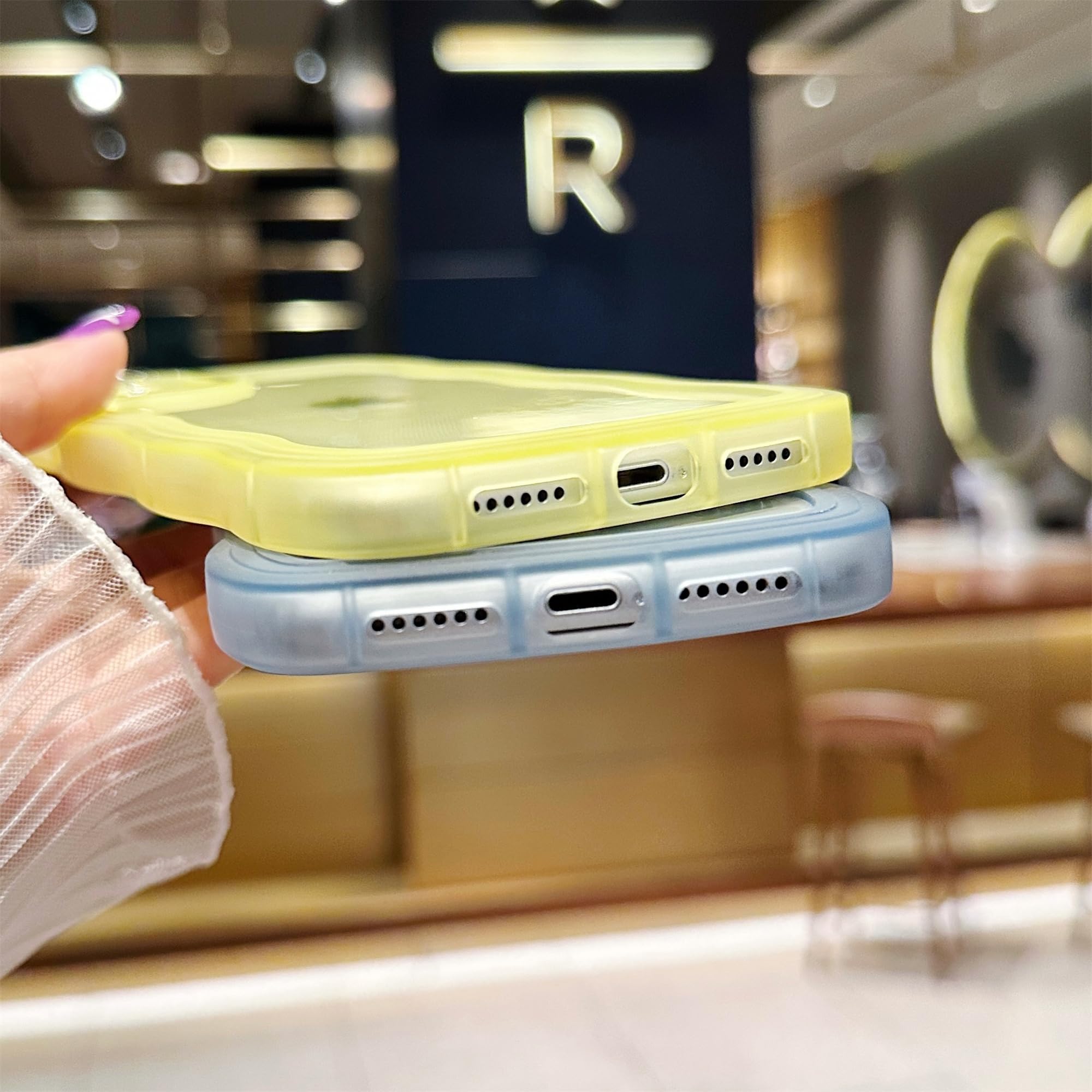 Skylmw Compatible With Iphone 11 Case 6.1'' 2019, Cute Kawaii Curly Wave Frame Shape Soft Silicone Shockproof Protective Phone C