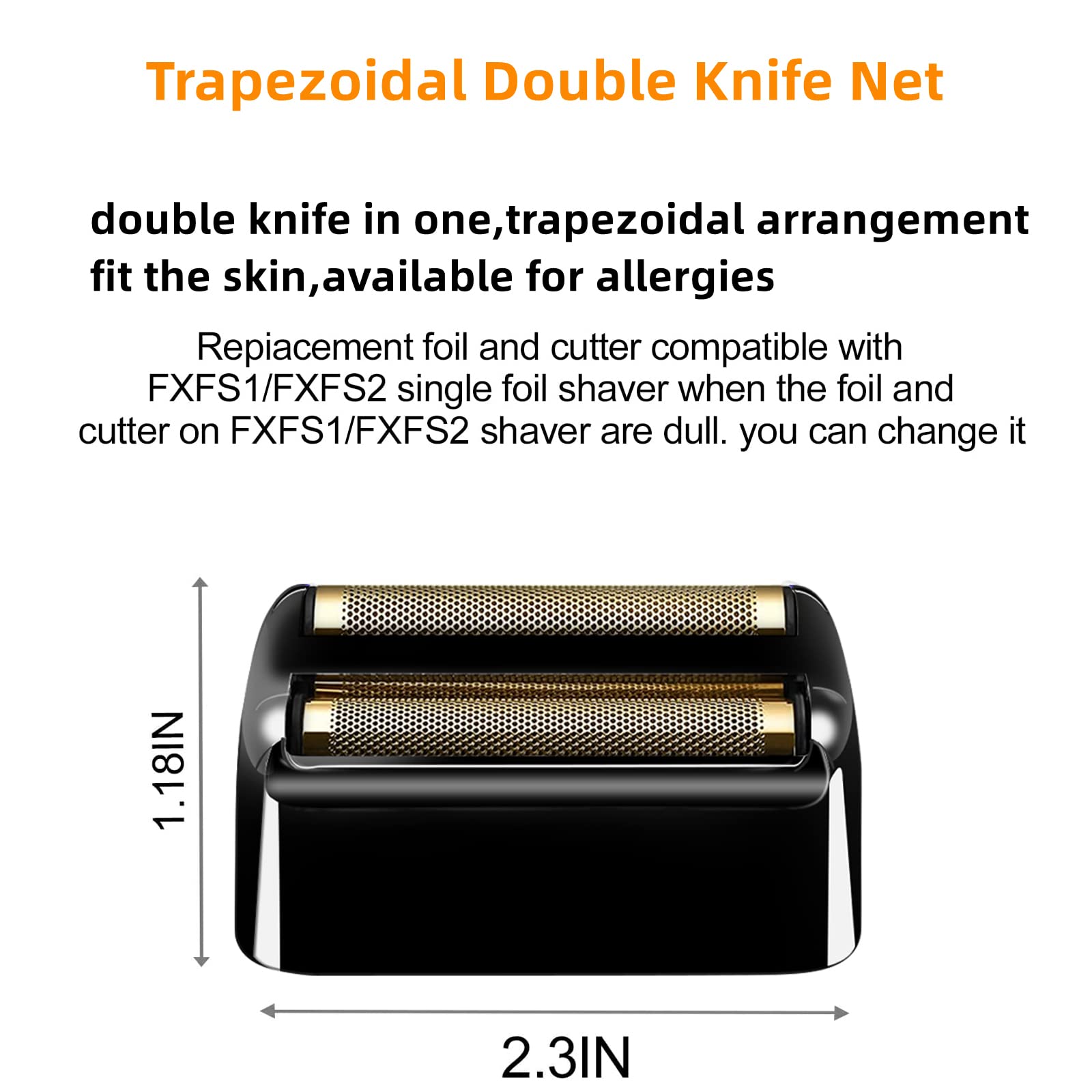 2 Pack Shaver Replacement Foil And Cutters Compatible With Babylisspro Double Fxfs2 Metal Shaver Foil Replacement,Black