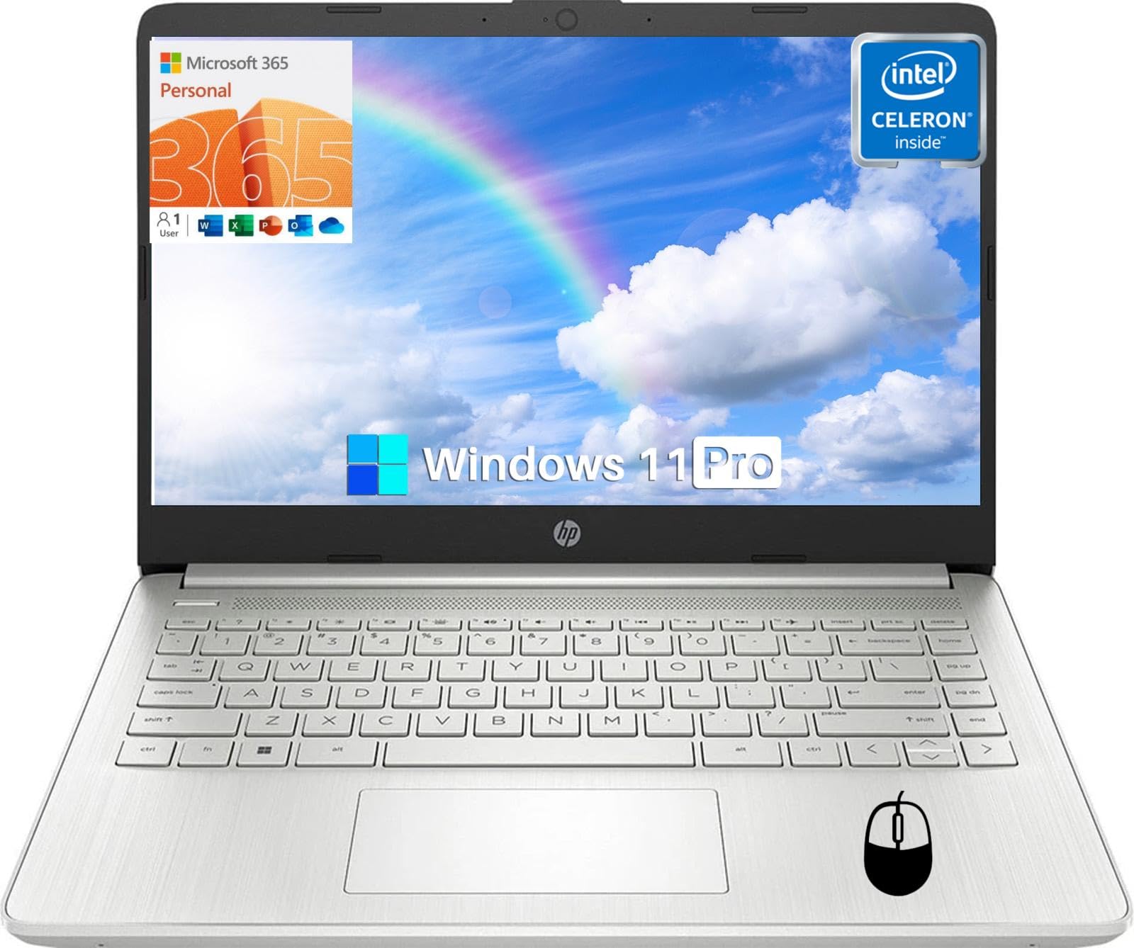 Hp 14 Inch Laptop Student Business, Intel Celeron N4120, 8 Gb Ram, 64 Gb Emmc, 1-Year Office 365, Intel Uhd Graphics, Ultra Ligh