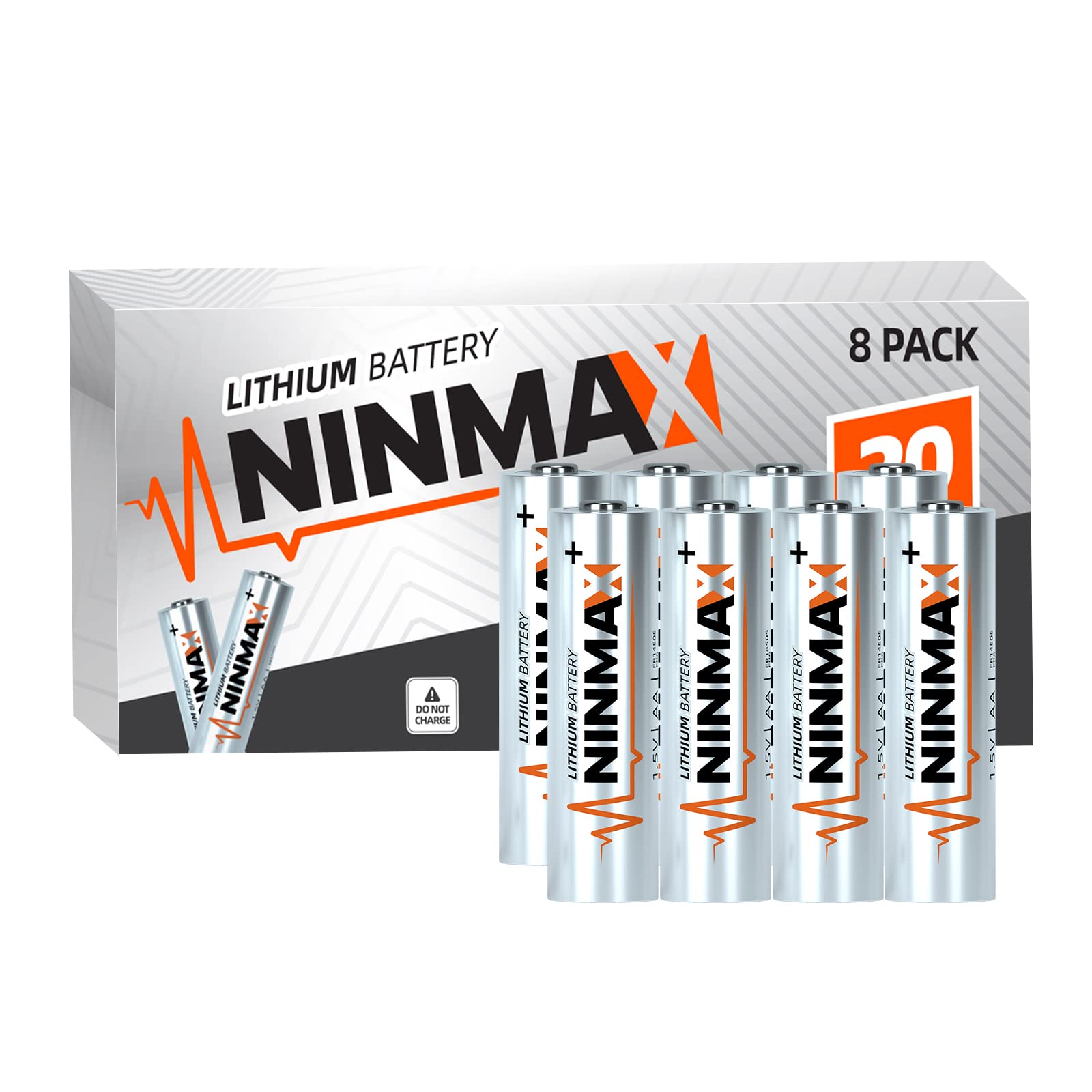 Ninmax Lithium Aa Batteries 3500Mah, 8 Pack 1.5V Longest Lasting Double A Battery For High Tech Devices?Non Rechargeable? New Up