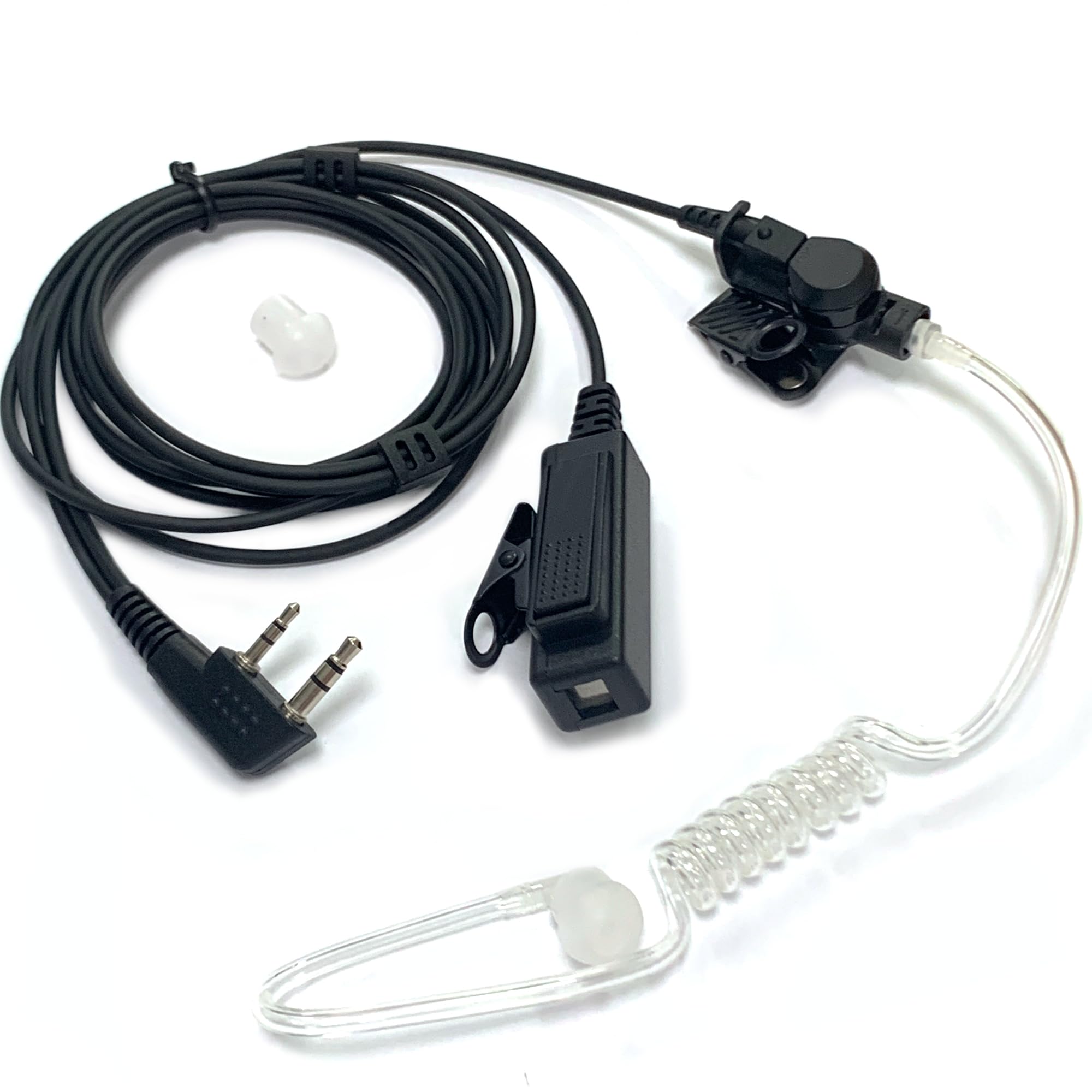Samcom Acoustic Tube Earpiece Walkie Talkies, 2 Wire Air Tube Headset With Mic For Two Way Radios, Hands Free Surveillance Radio Earpieces Compatible With Fpcn10A Fpcn30A, 1 Pcs