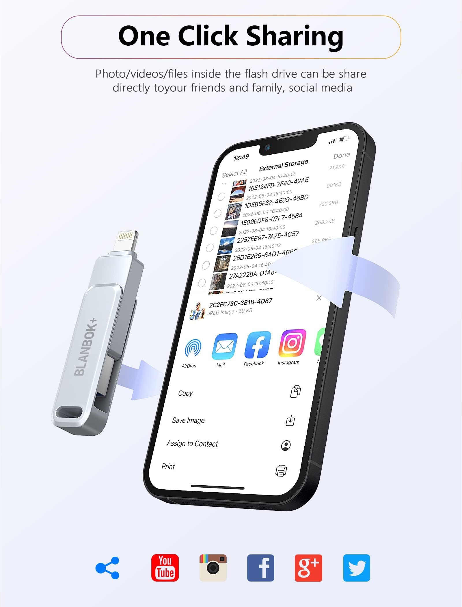 Mfi Certified 512Gb Flash Drive Thumb Drives Usb Memory Stick High Speed Jump Drive, Portable Photo Stick External Storage Iphon