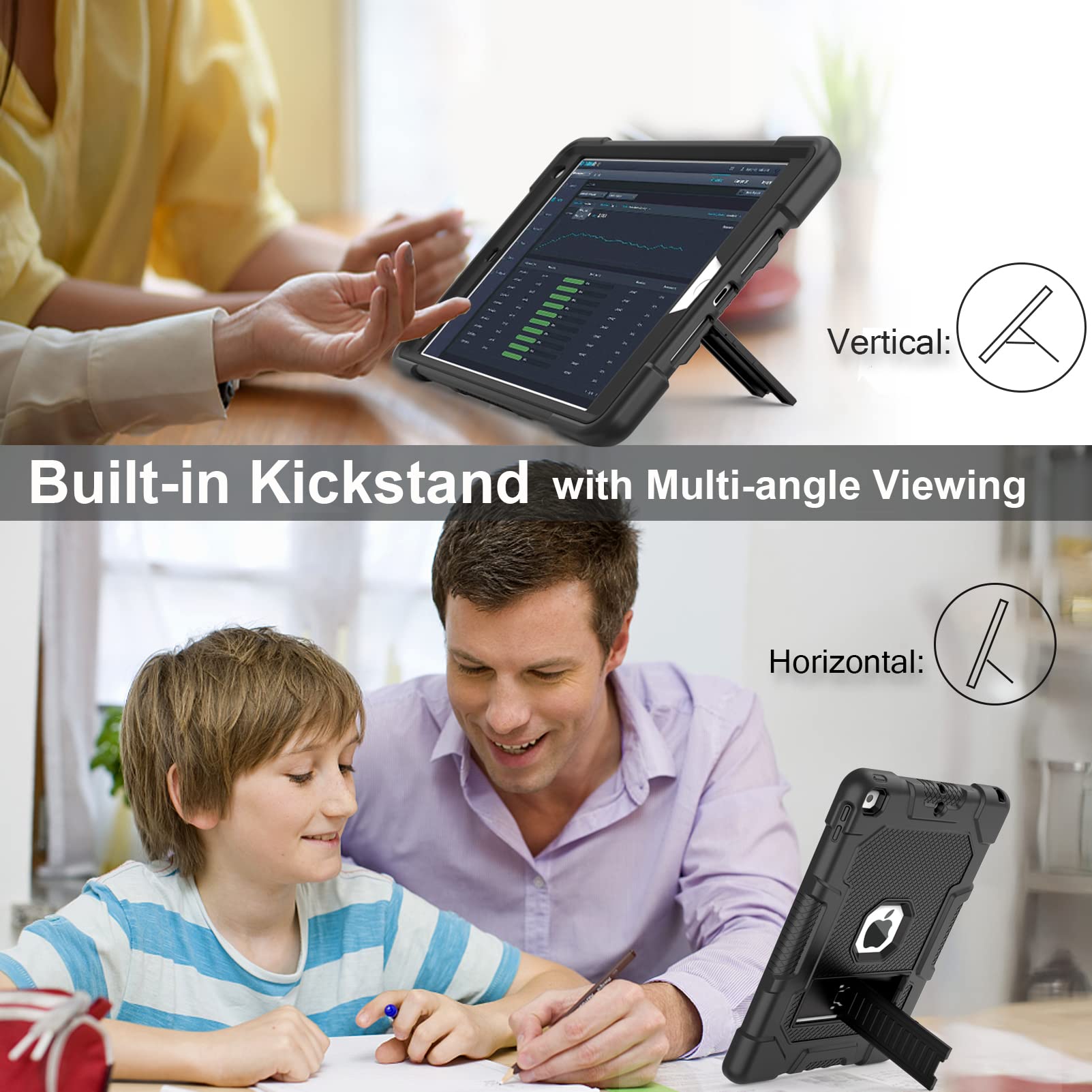 Timism Case For Ipad 9Th Generation/Ipad 8Th Generation/Ipad 7Th Generation, Slim Hard Heavy Duty Shockproof Protective Case Wit