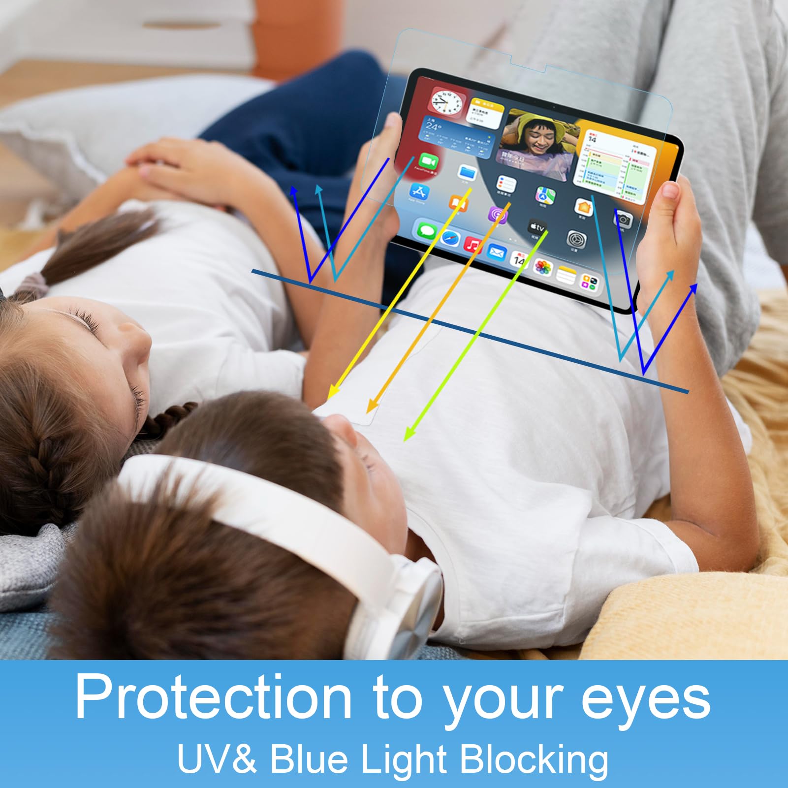 2 Pack Tempered & Anti Blue Light Screen Protector For Ipad Pro 13Inch 2024 6Th Gen M4,Pencil Compatible,Tempered Glass Screen P