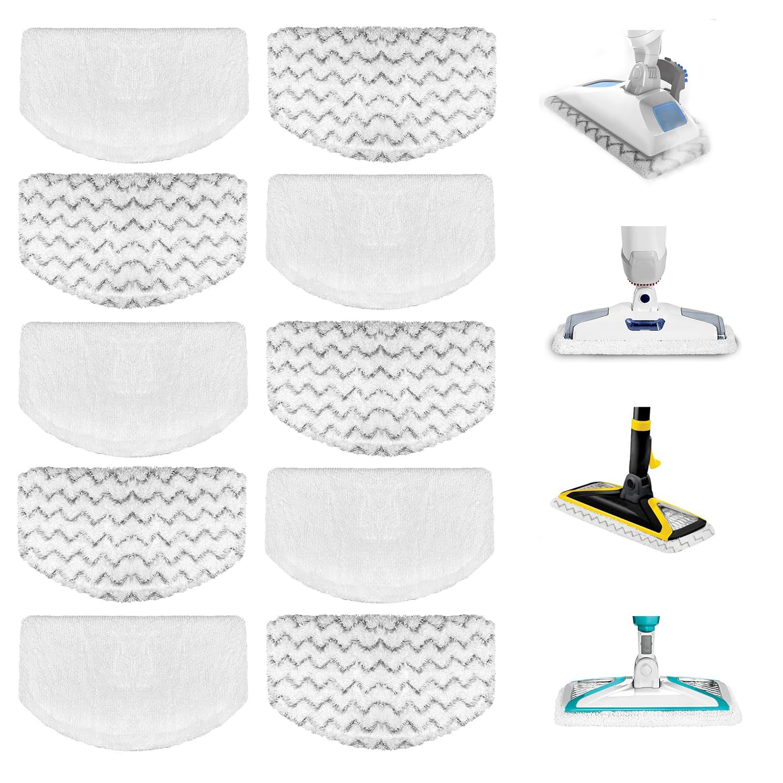10 Pack 1940 1806 2685A Steam Mop Pads For Bissell Powerfresh Steam Mop Deluxe Pet Lift Off Plus Slim Scrubbing Steam Mop Replac