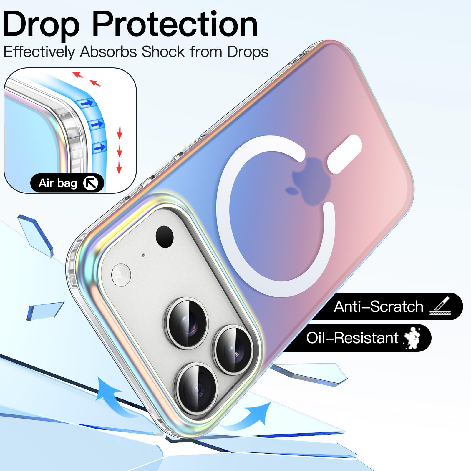 JETech Iridescent iPhone 17 Pro Case, Shockproof TPU, MagSafe Compatible, 6.3-Inch, Unique Aesthetic Design