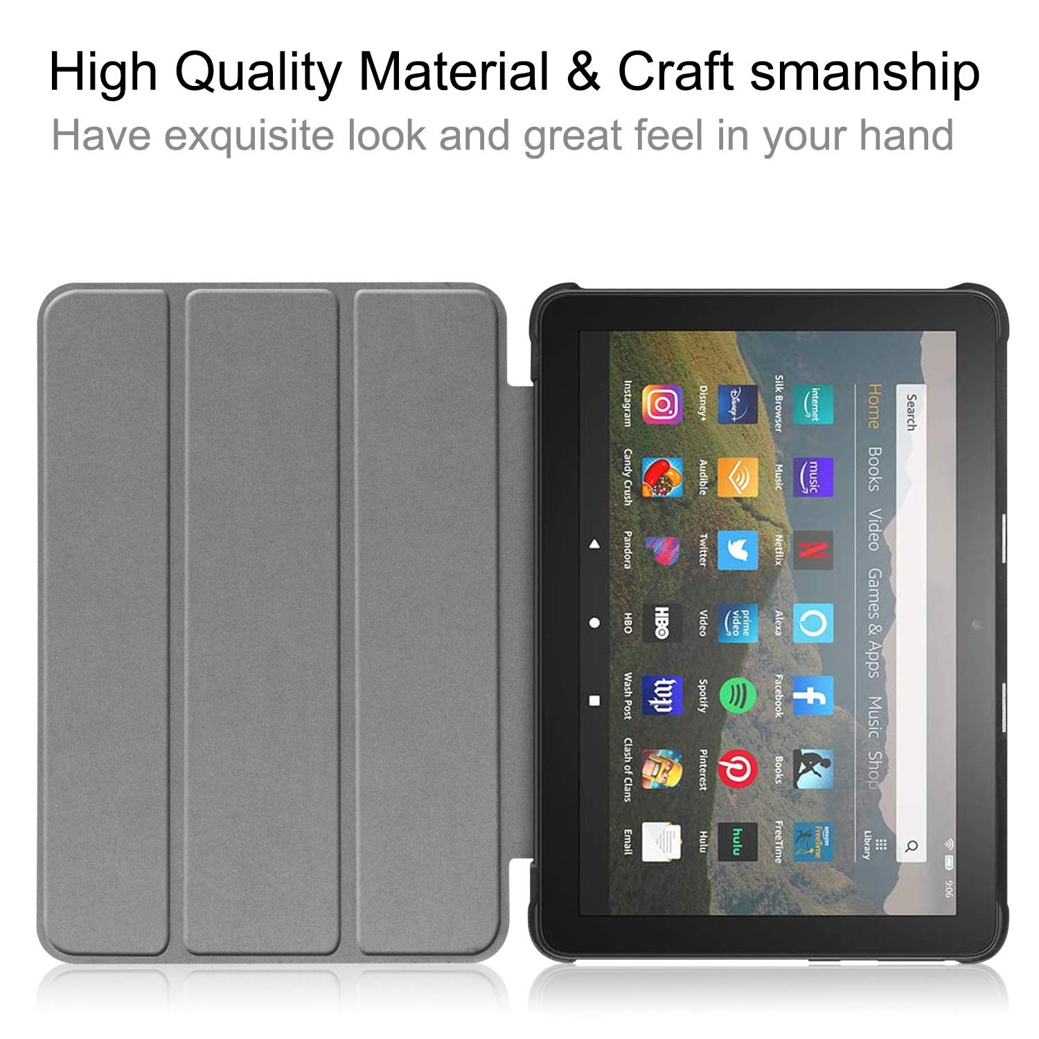 Tablet Case Fits 8 & 8 Plus Tablet,Snowwicase   [Sleep/Wake] Slim Soft Tpu Back Smart Magnetic Stand Protective Cover Cases,(Not