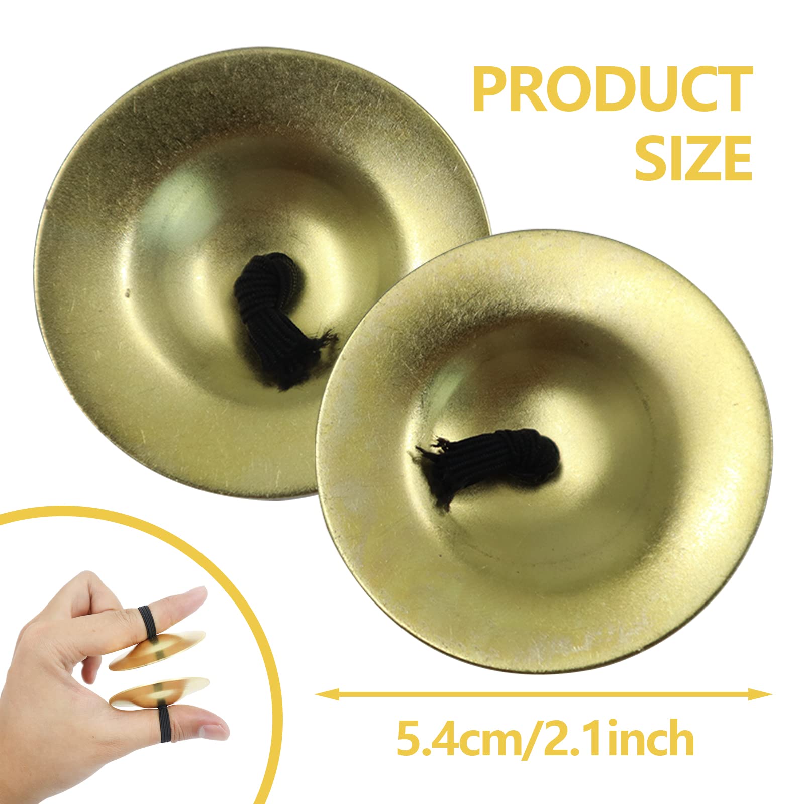 4Pcs Finger Cymbals 5.3Cm/2.1In, Finger Zills For Belly Dance, Brass Hand Cymbals, Belly Dancing Cymbals, Dance Finger Musical I