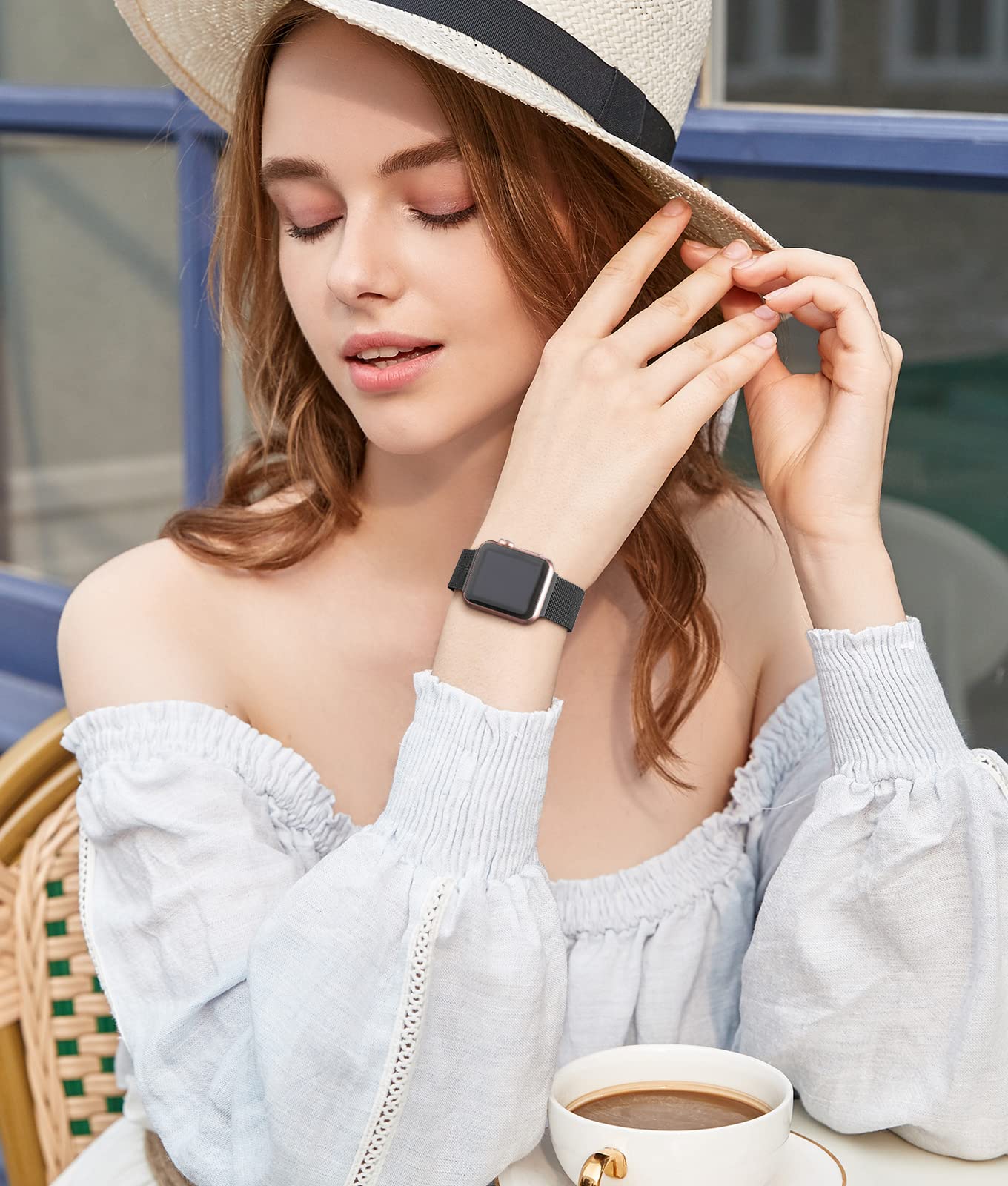 Rabini Metal Bands Compatible With Apple Watch Band 46Mm 42Mm 44Mm 45Mm 49Mm 38Mm 40Mm 41Mm For Women Men, Stainless Steel Mesh